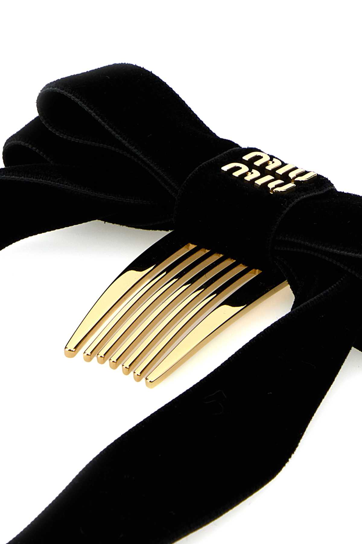 MIU MIU BLACK VELVET HAIR CLIP