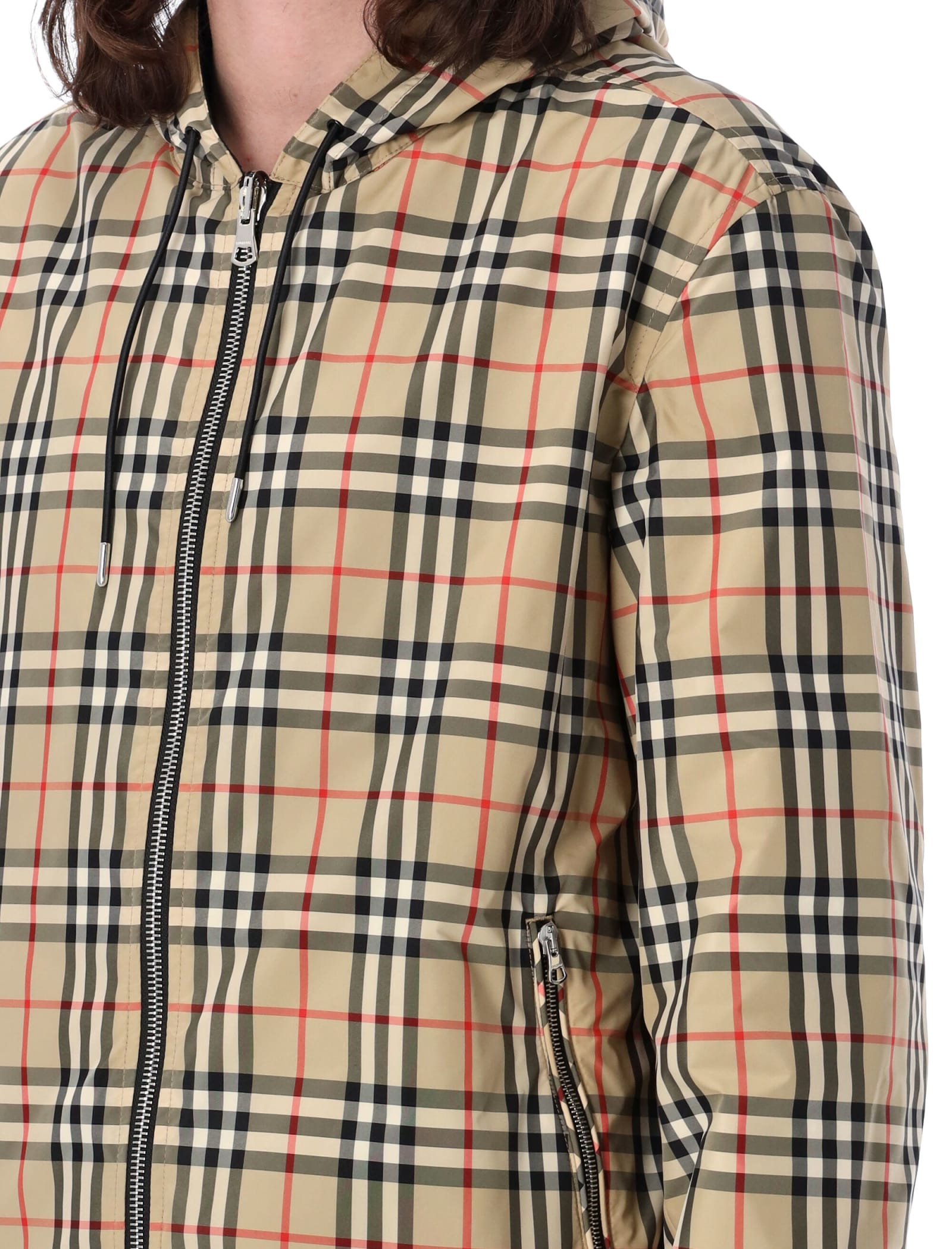Shop Burberry Reversible Check Jacket In Archive Beige Ip Chk