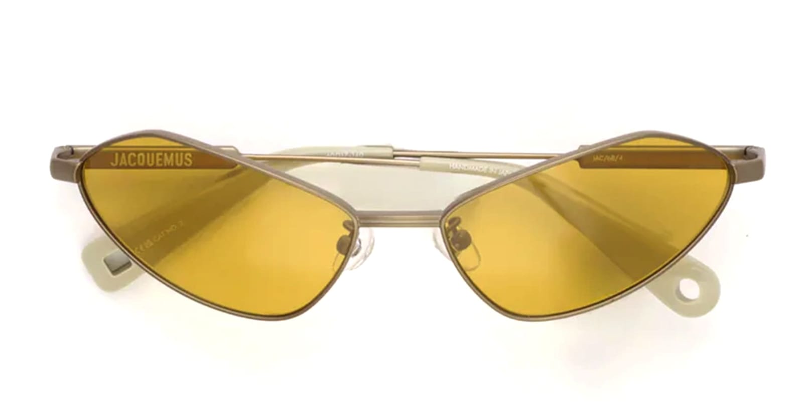 Jacquemus Bambino Metal - Matt Putty / Amber Lens Sunglasses In Yellow