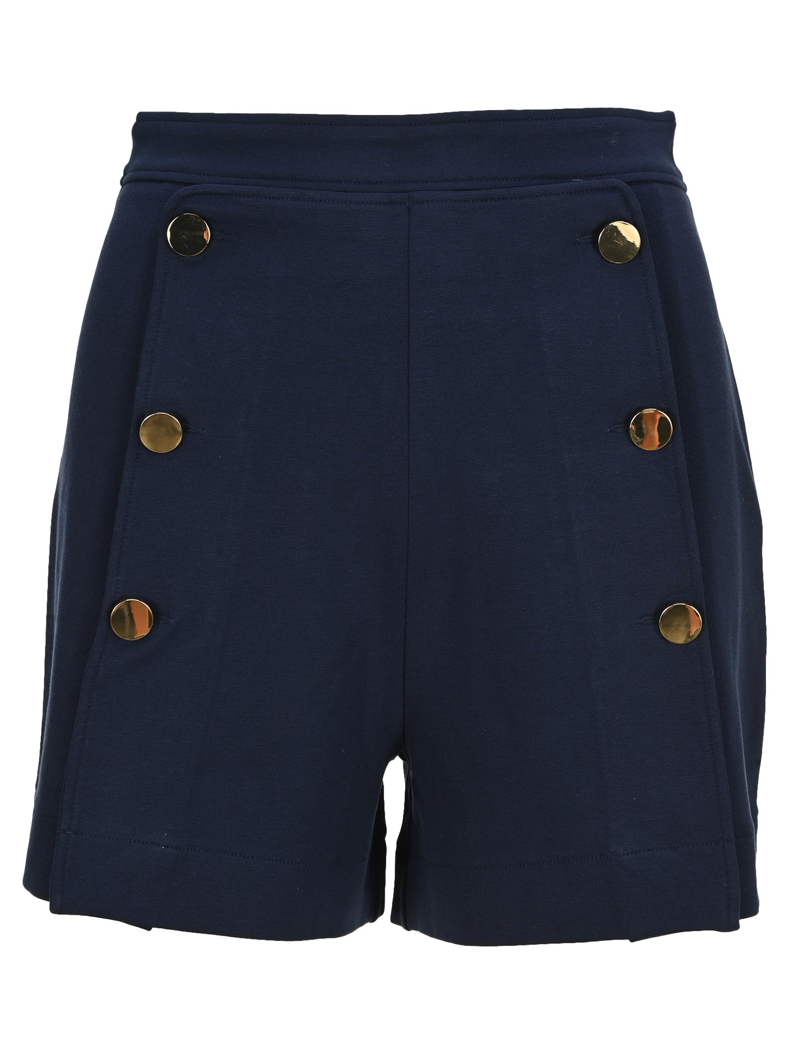 See by Chloé See By Chloe Blue High-waisted Buttoned Shorts