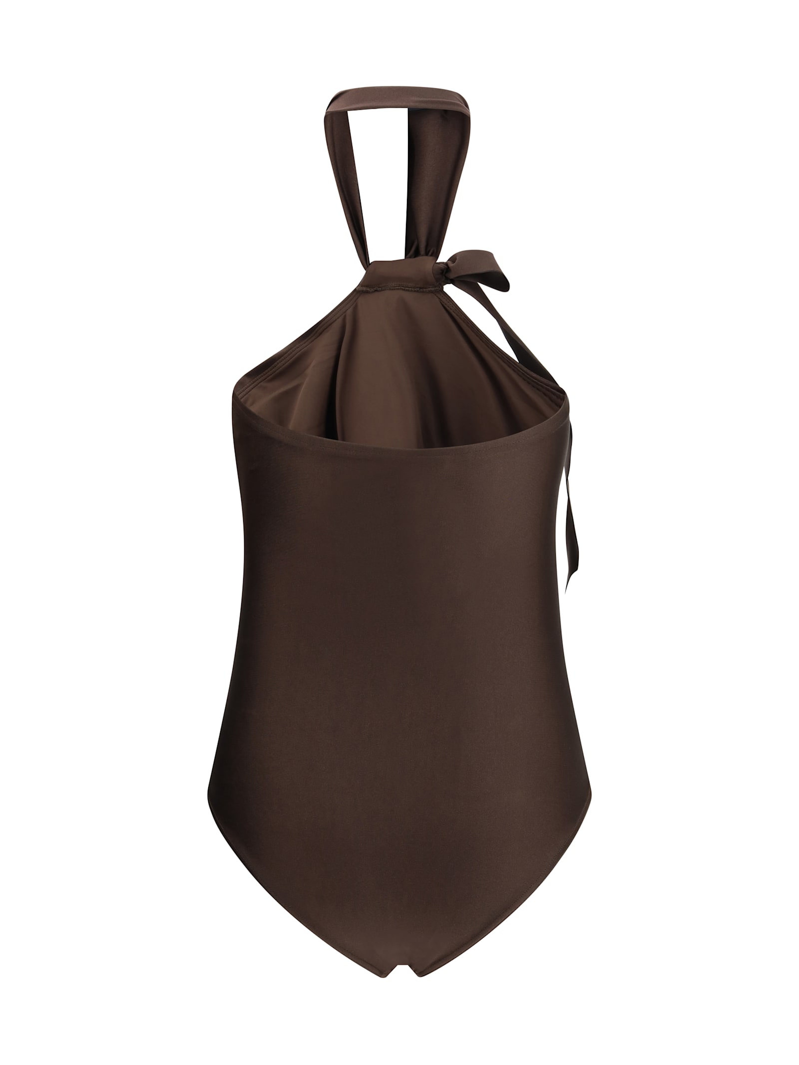 Zimmermann Awaken Tie Neck One-piece Bathing Suit In Brown