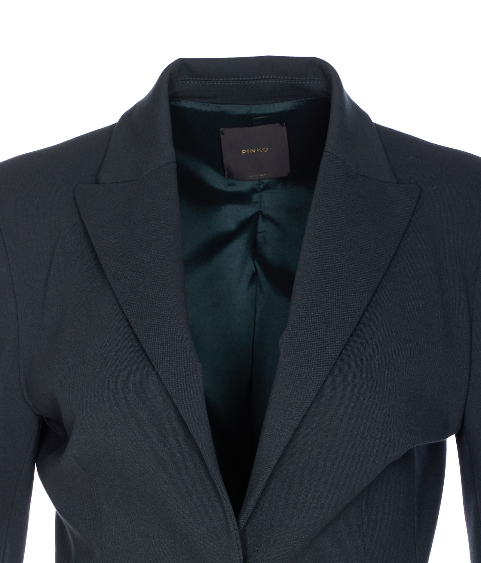 Pinko Tailored Jacket With Flap Pockets And Notched Lapels In Blue