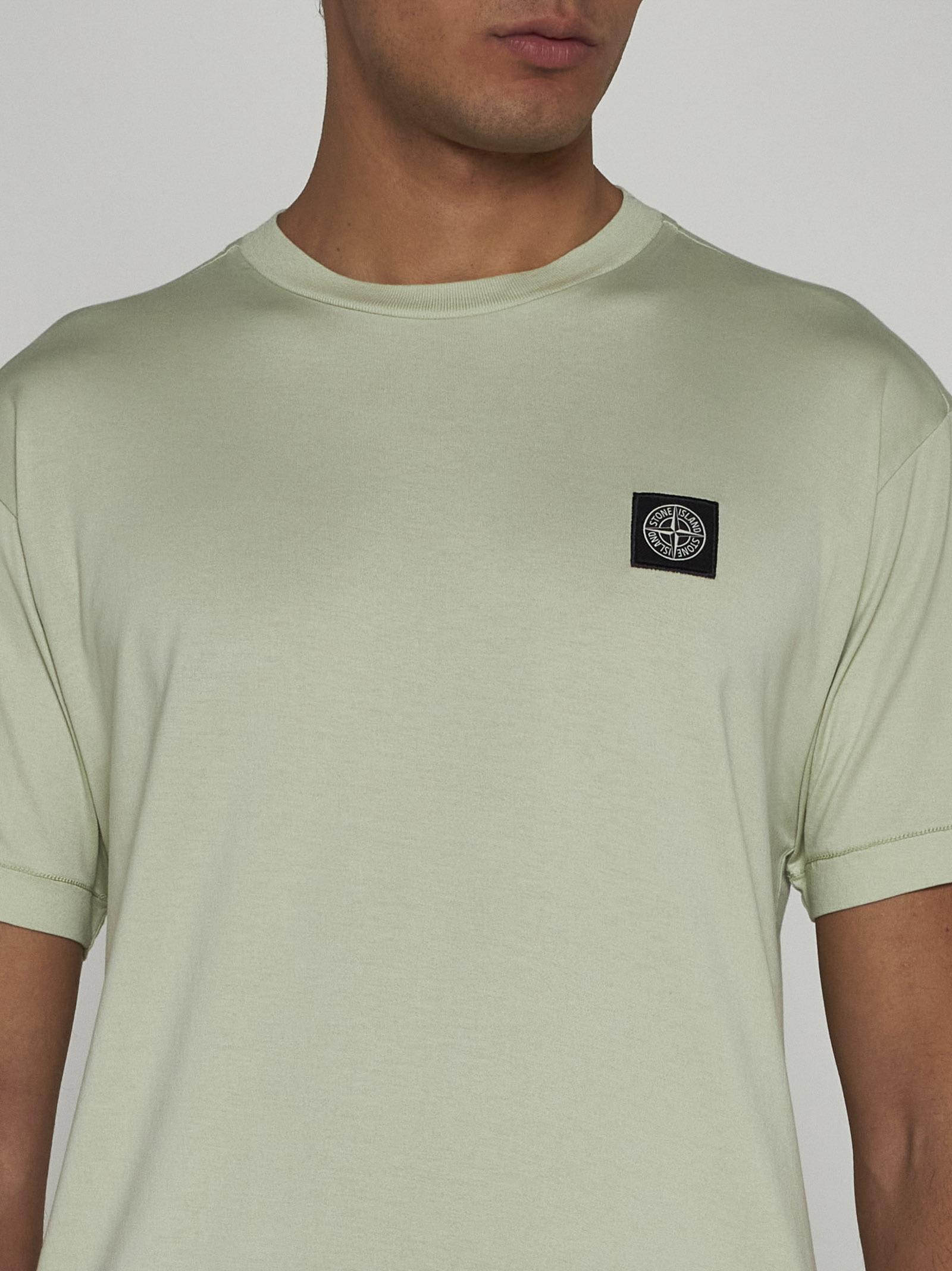 Shop Stone Island Logo-patch Cotton T-shirt In Multicolor