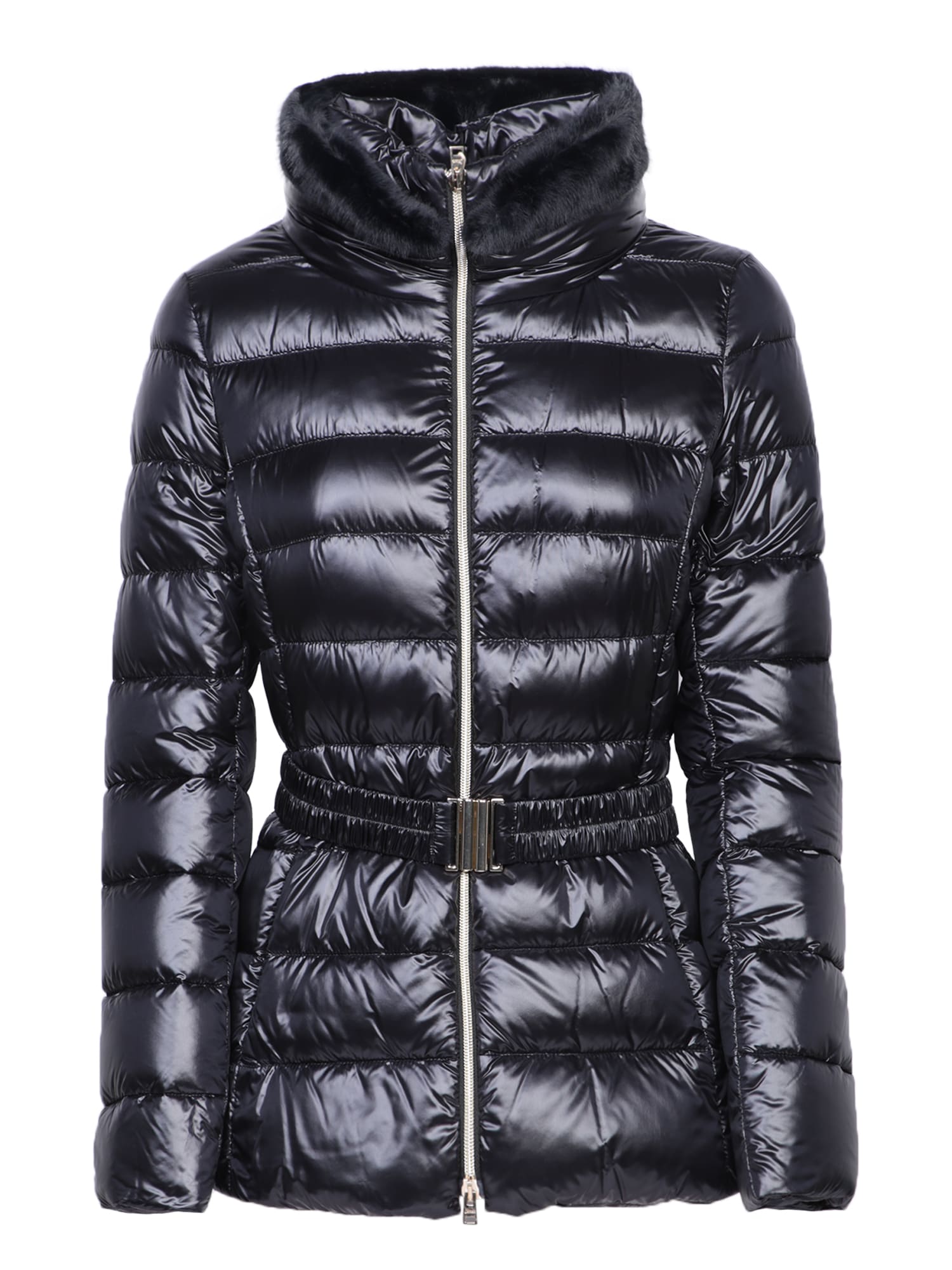 Shop Herno Black Monogram Puffer