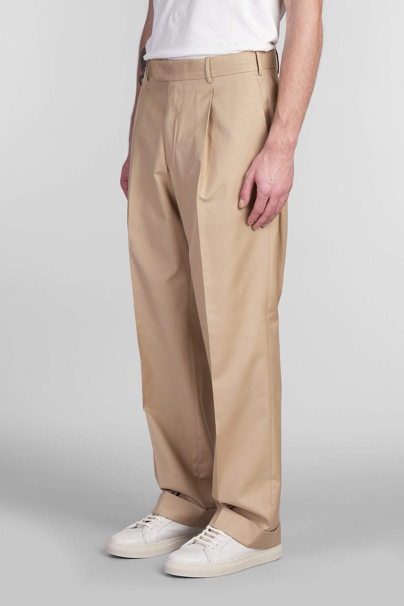 Pt Torino Bp75 Pants In Beige Cotton In Beige