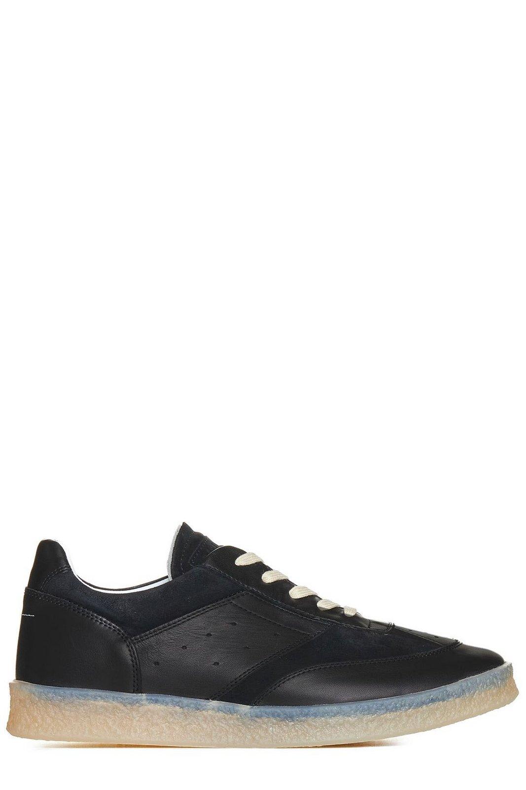 Shop Mm6 Maison Margiela Low-top Lace-up Sneakers In Black