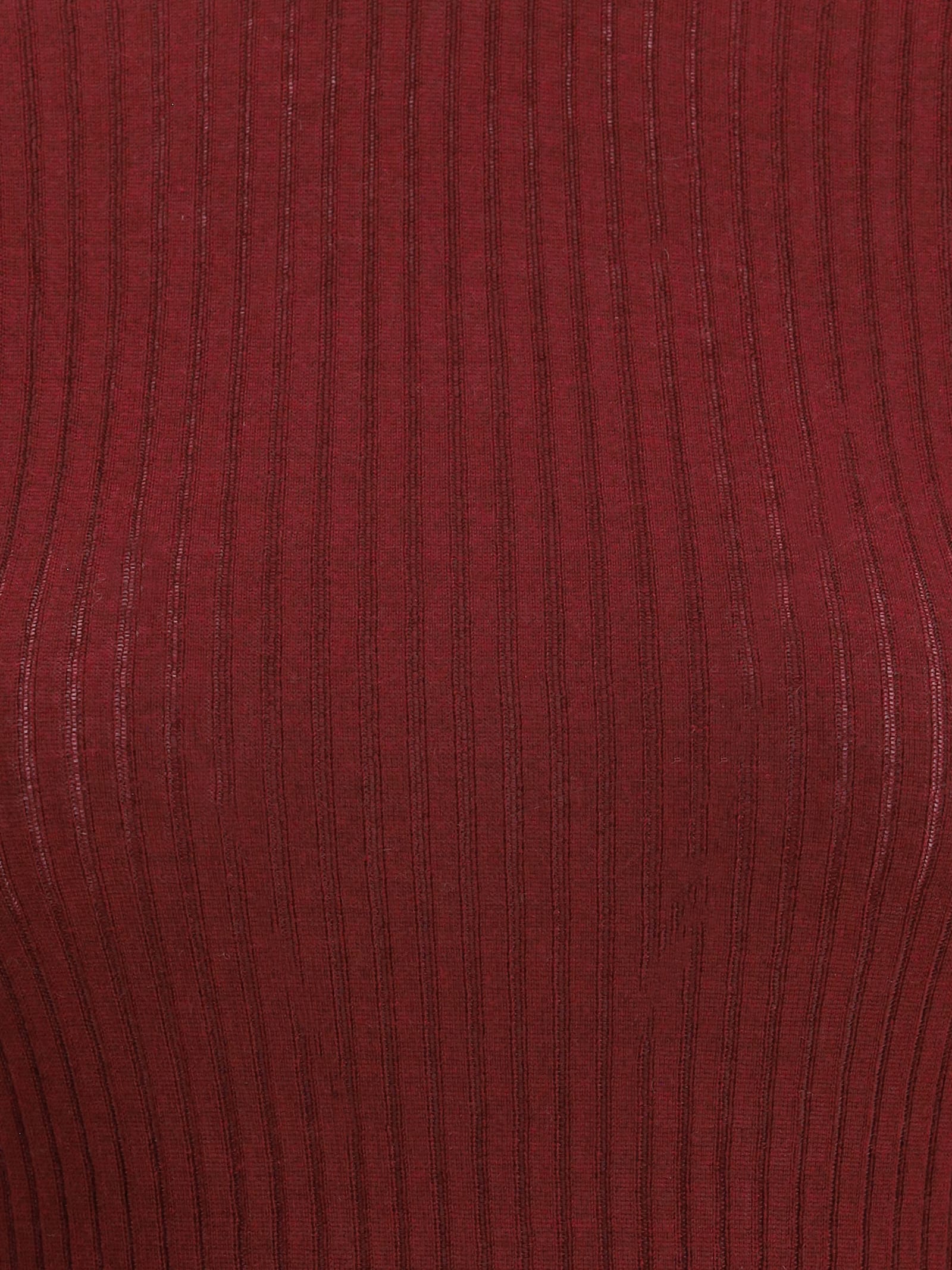 Sa Su Phi Ribbed Knit Top In Burgundy