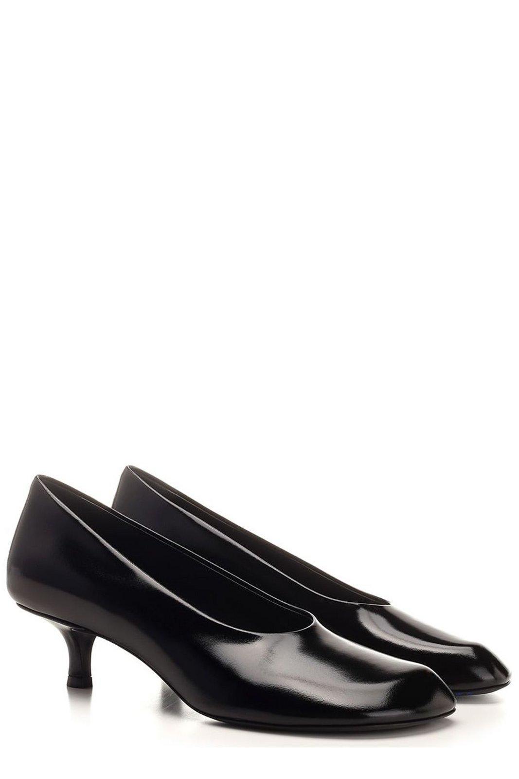 Shop Burberry Asymmetric-toe Slip-on Pumps In Black