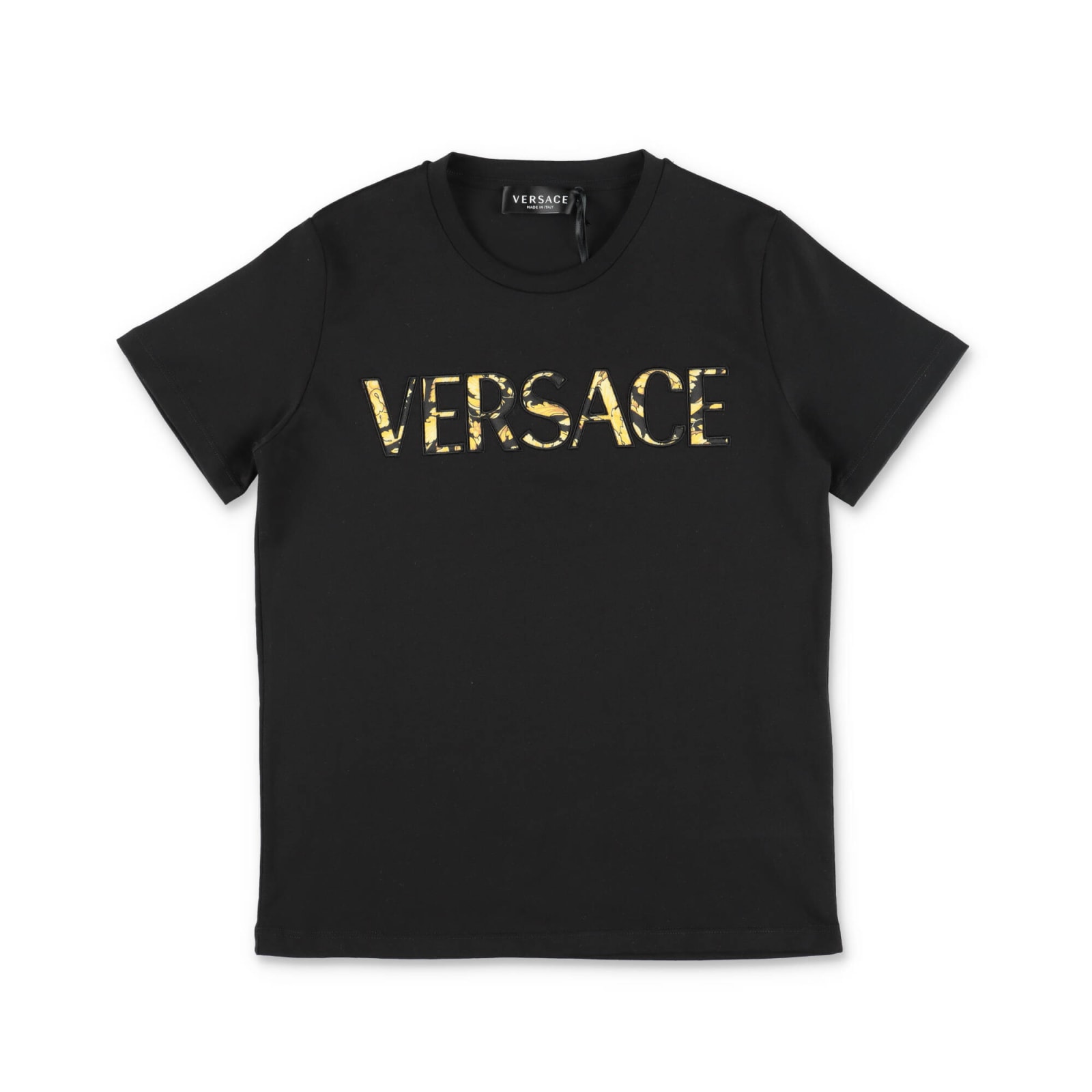 Shop Versace T-shirt Bianca In Jersey Di Cotone Bambino In Bianco