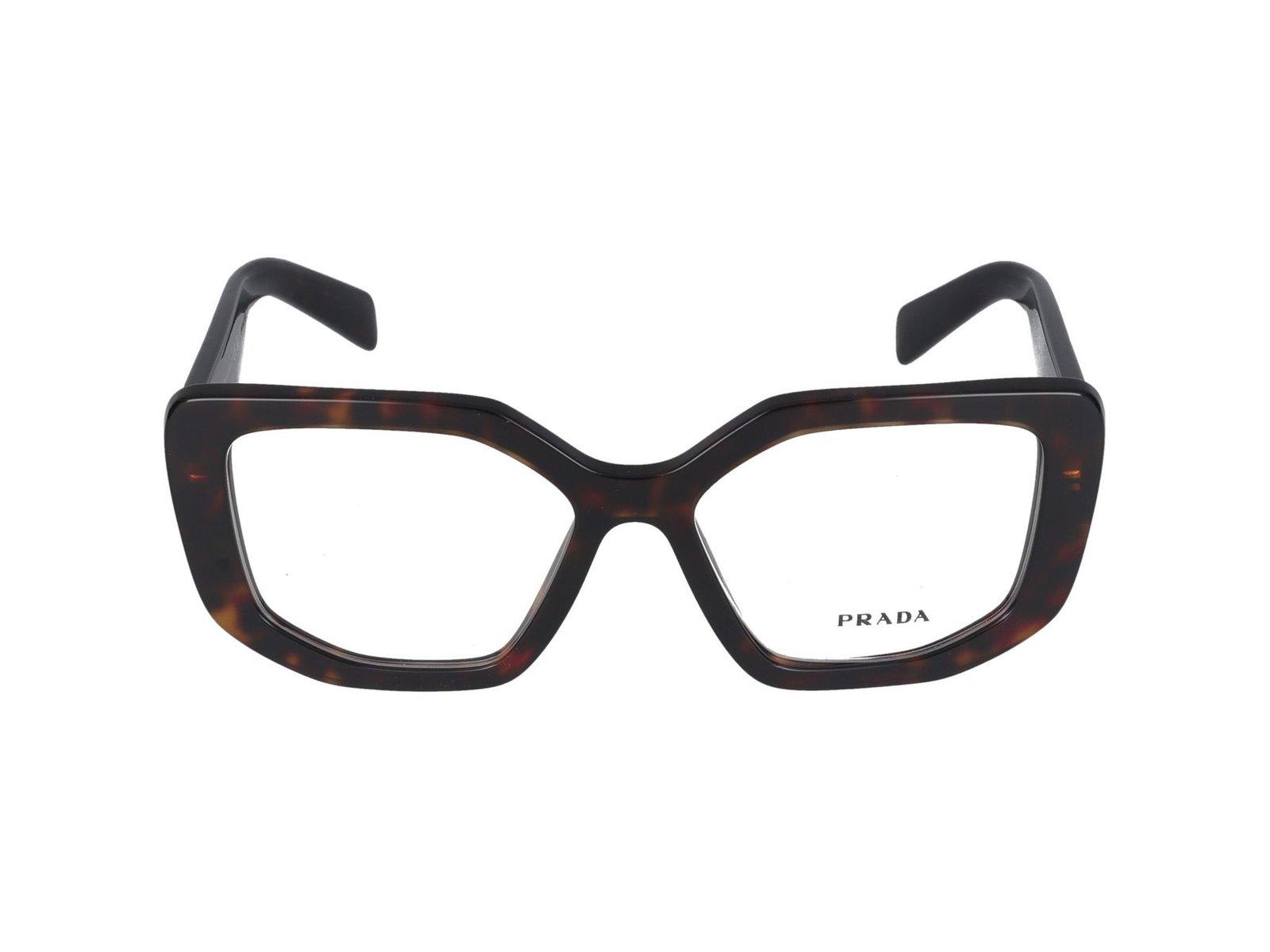 Shop Prada Cat-eye Glasses In 16n1o1