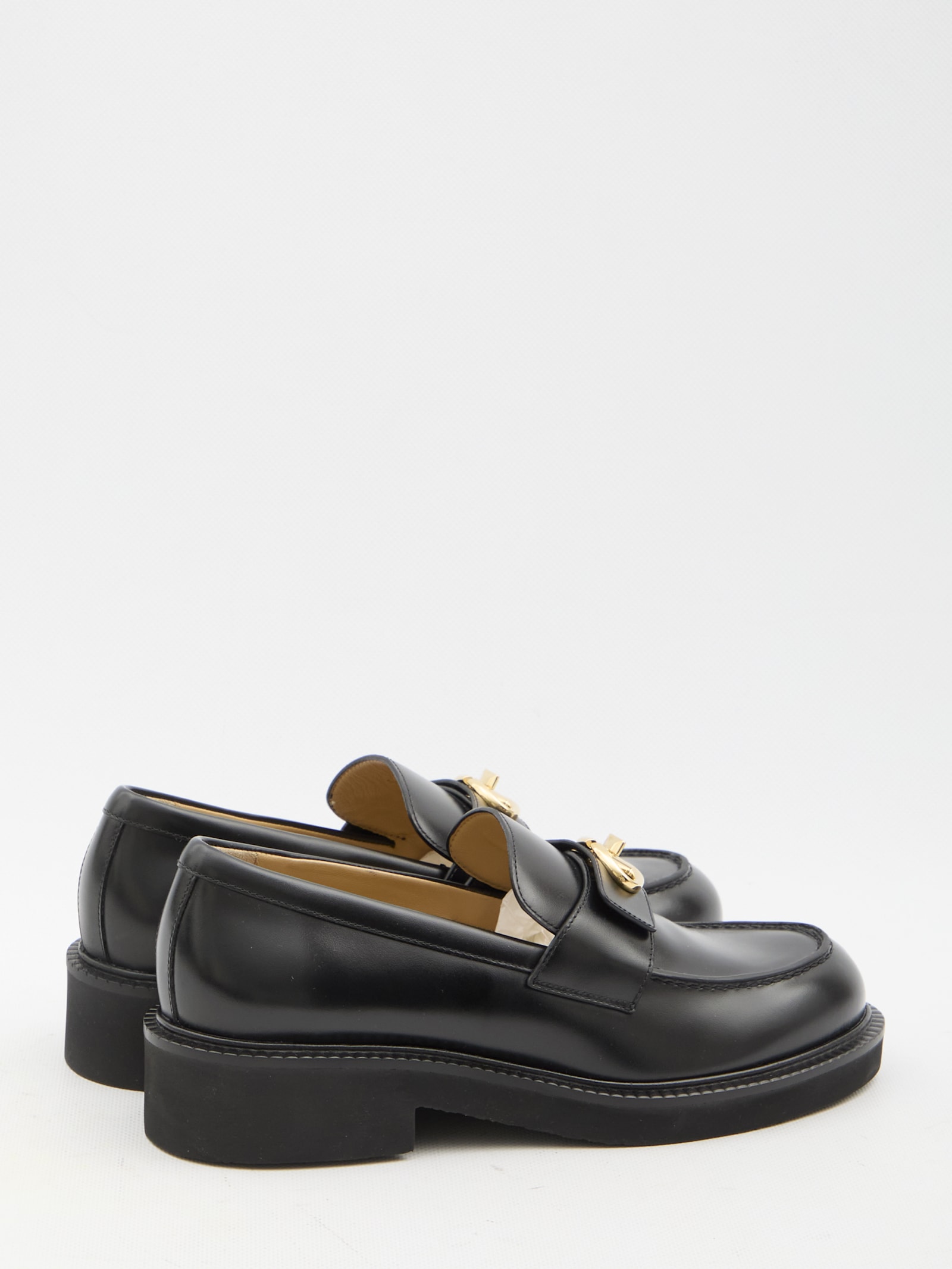 Shop Valentino Vlogo Locker Loafers In Black