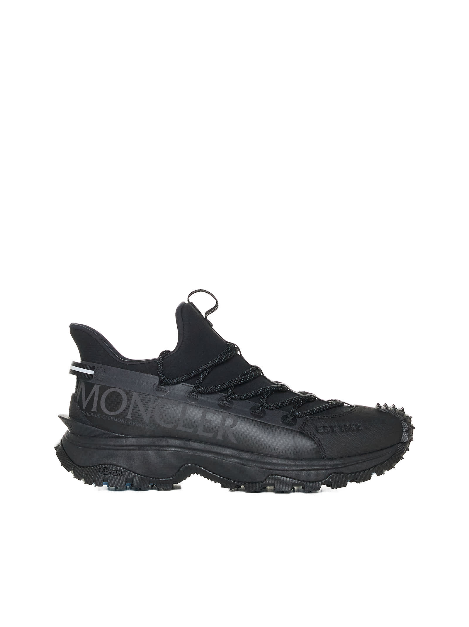 Moncler Black Tech Fabric Trailgrip Lite 2 Sneakers In Black