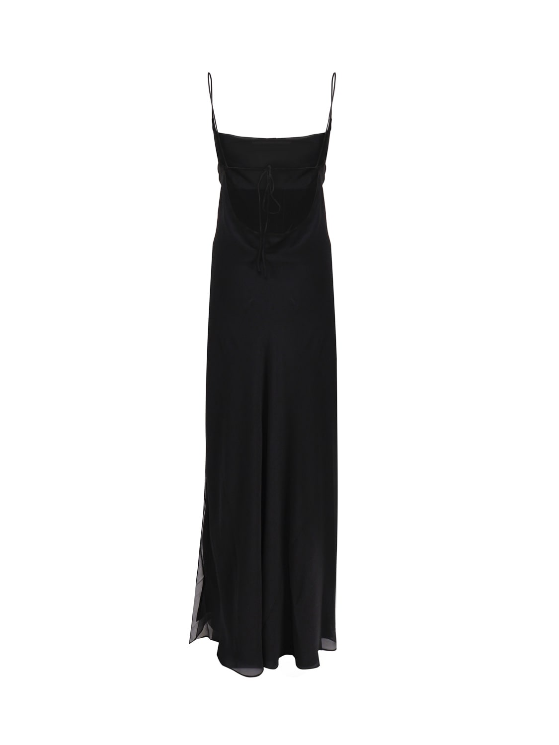 Shop The Andamane Long Dress With Shawl Neckline In Black