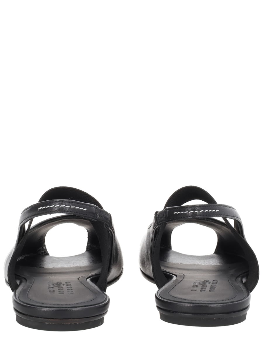 Mm6 Maison Margiela Logo Detailed Open-toe Slingback Sandals In Black