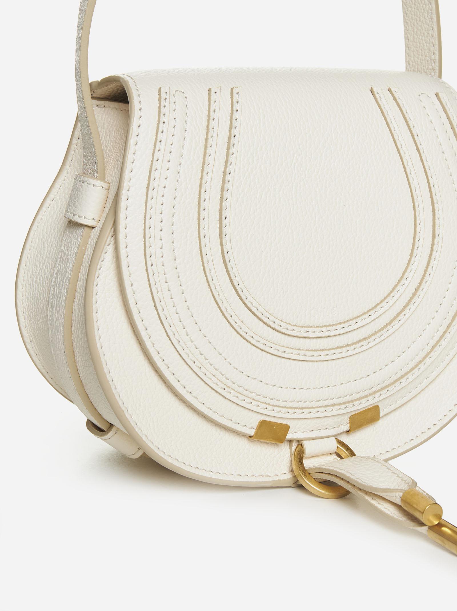 Shop Chloé Marcie Leather Small Bag In White