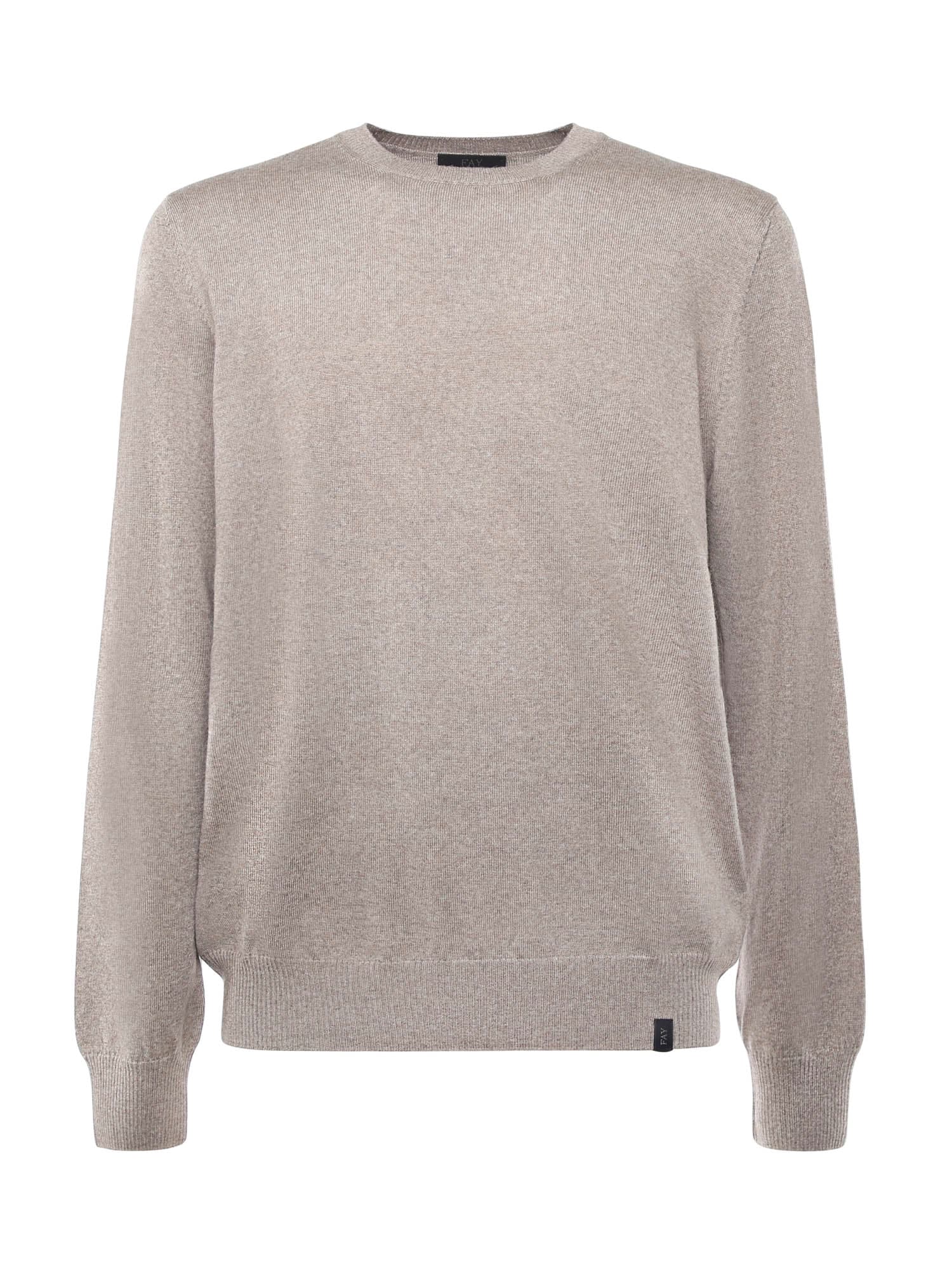 Fay Wool Sweater In Neutral