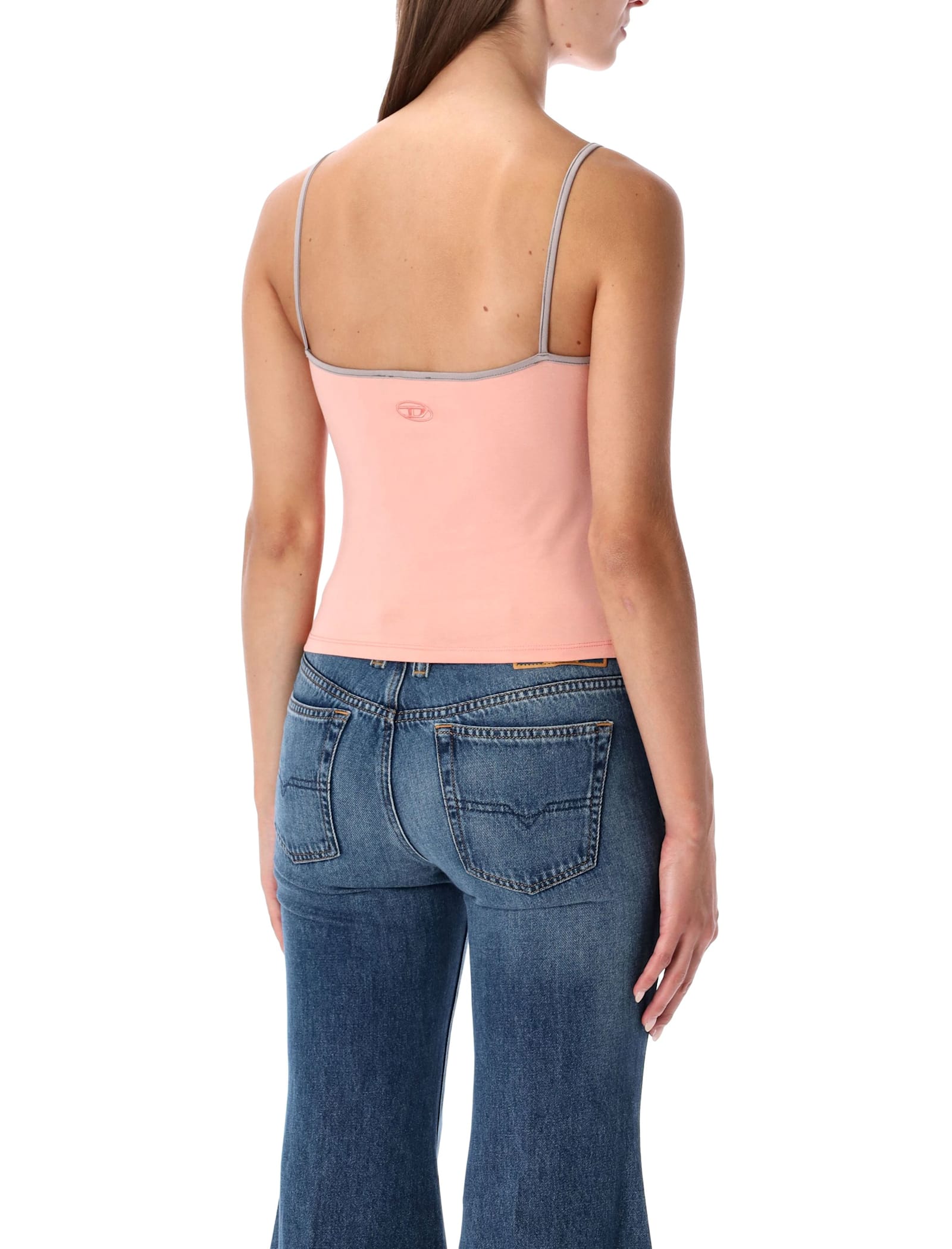 Diesel T-top R2 Cats Pink Cotton Jersey Tank Top In Pink