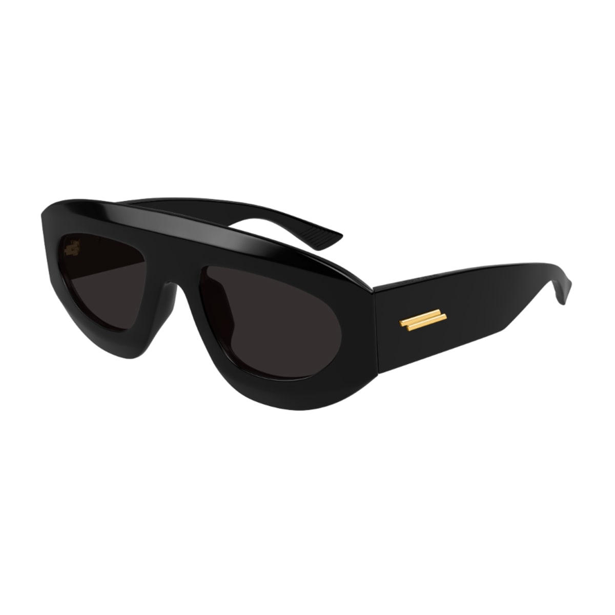Bottega Veneta Bv1358s Linea Ribbon 001 Black Grey Sunglasses In Black