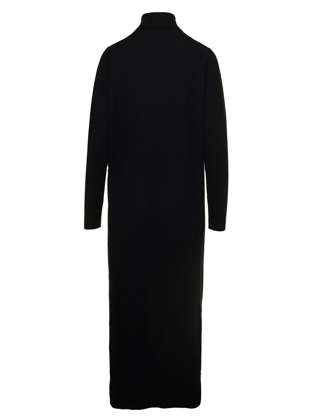 ALLUDE BLACK HIGH-NECK MAXI DRESS IN WOOL AND CASHMERE WOMAN ALLUDE 