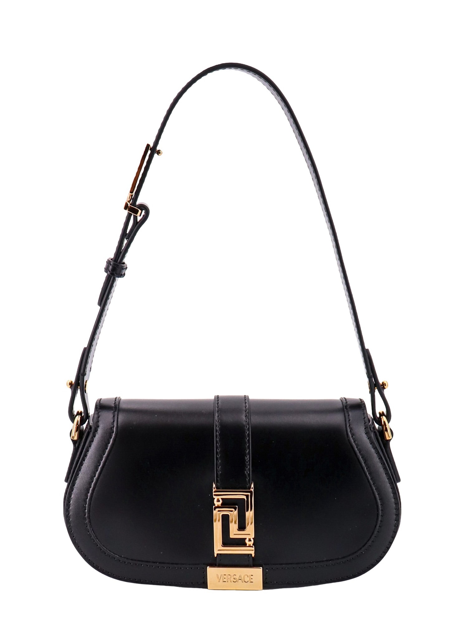 Versace Greca Goddess Shoulder Bag In Black
