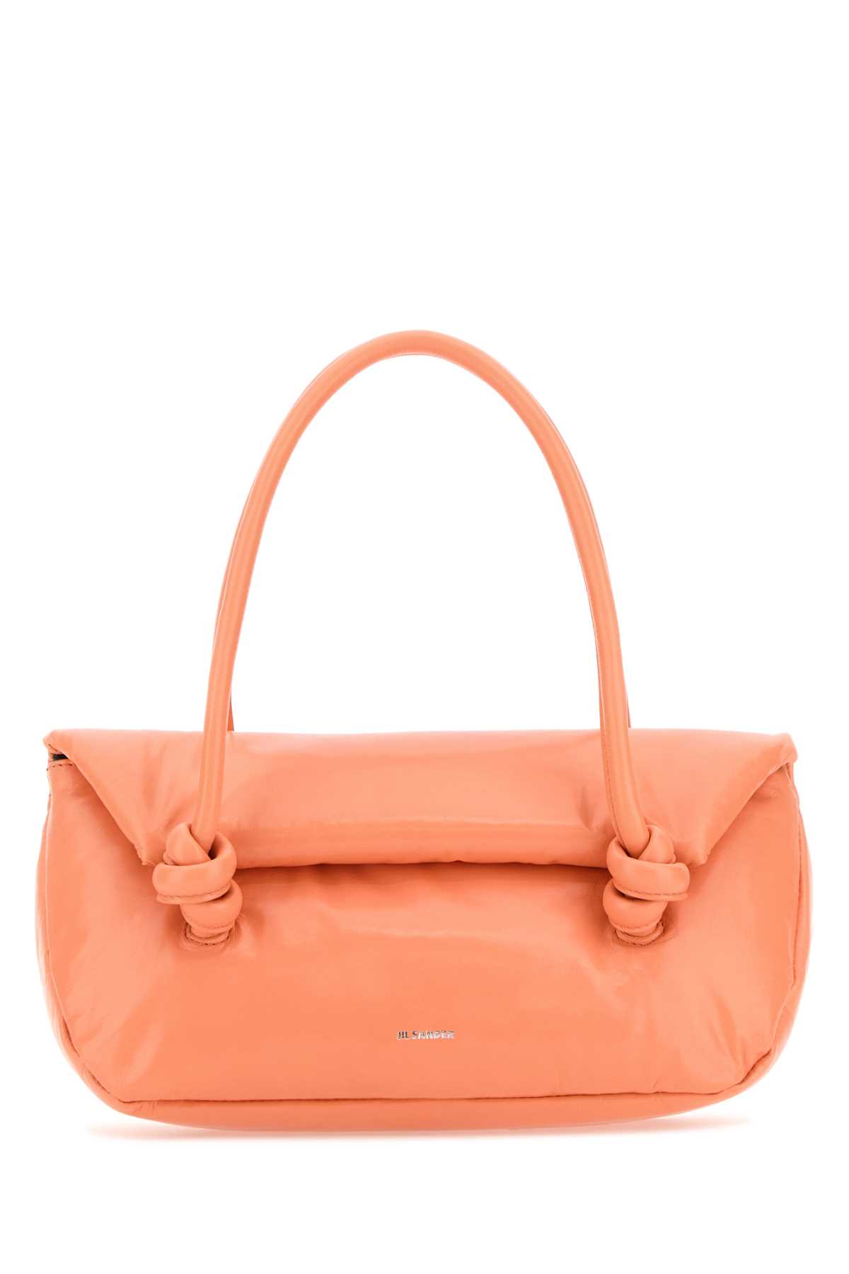 Peach Pink Leather Small Knot Handle Handbag