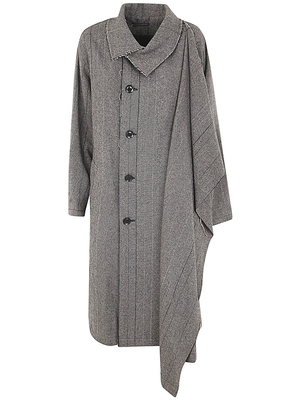 Shop Y's Left Front Plush Coat In Grey