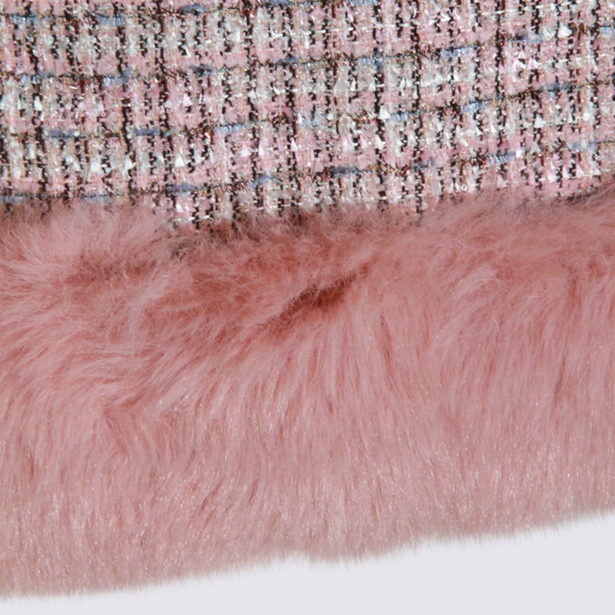 Self-portrait Embellished Fur-trimmed Dress In Pink