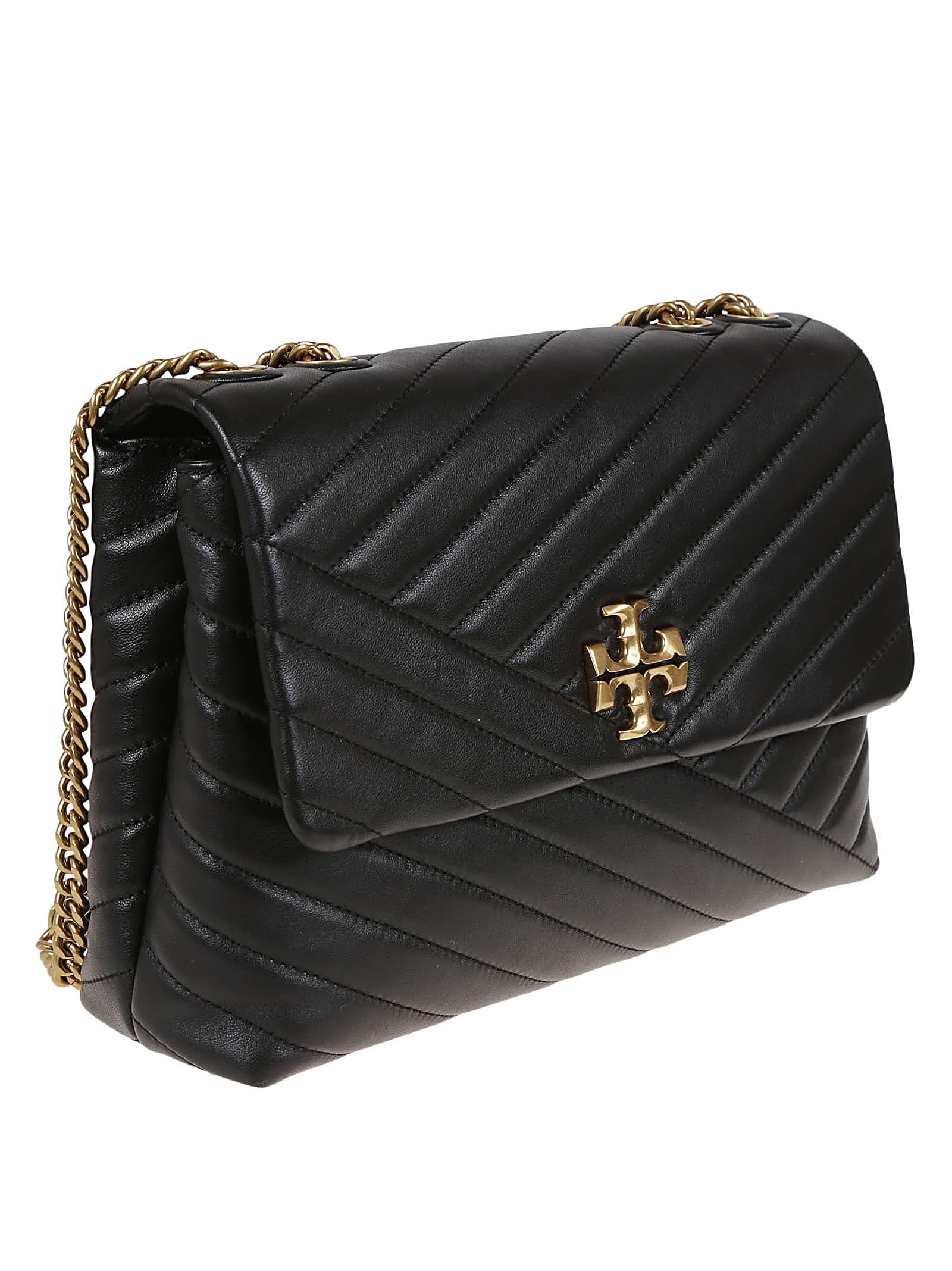 Shop Tory Burch Kira Chevron Convertible Shoulder Bag In Black