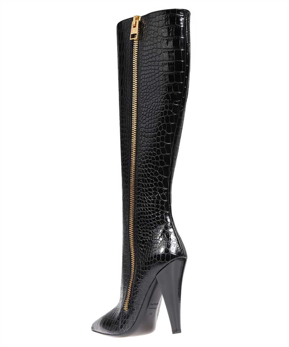 Shop Tom Ford Croco-print Leather Boots In Black