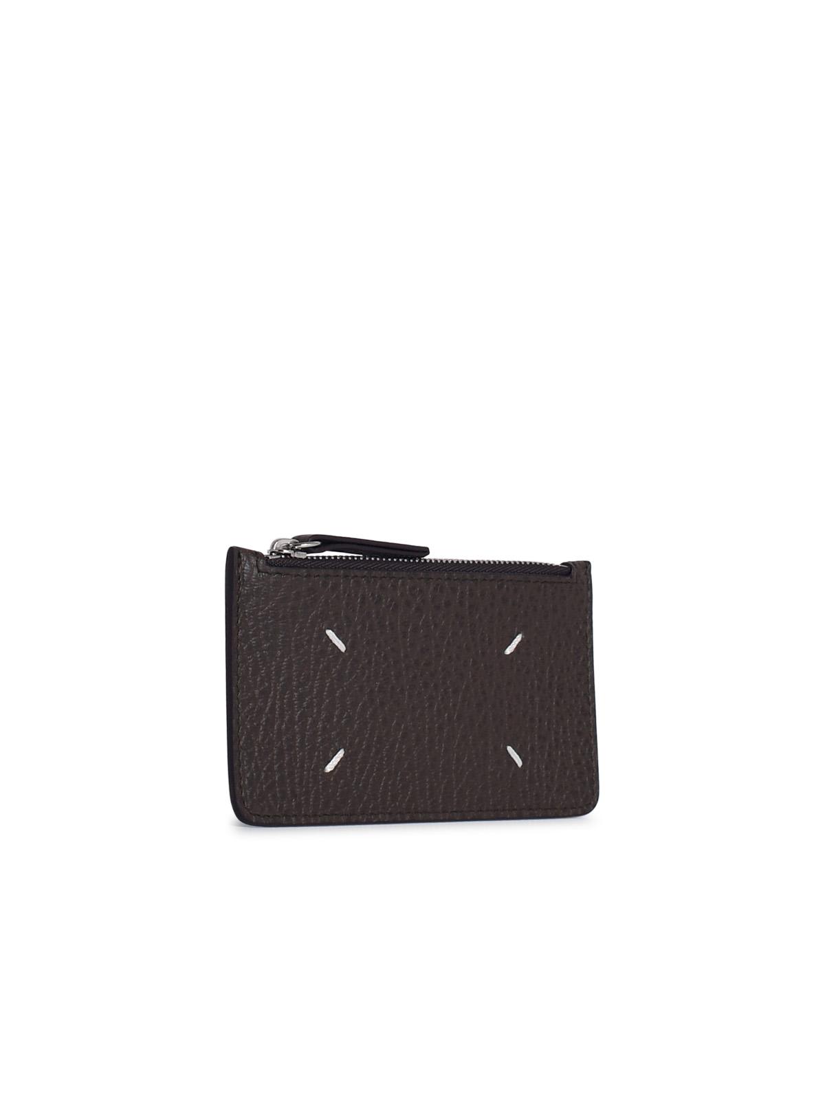 Shop Maison Margiela Brown Leather Cardholder