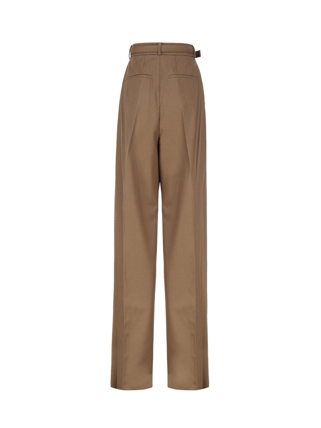 Shop Sportmax Belted Straight-leg Trousers