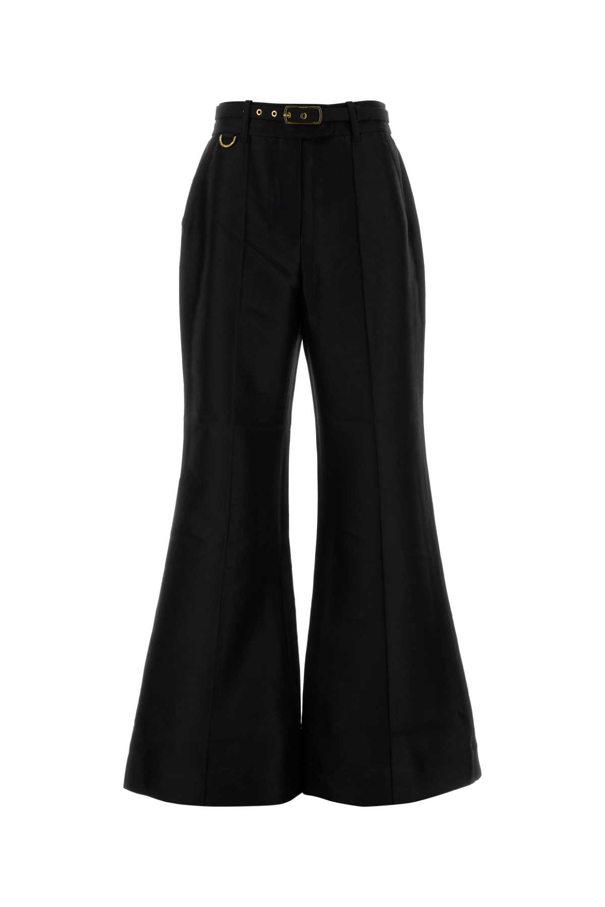 Zimmermann Hypnotic Flare Trousers With Removable Belt In Black