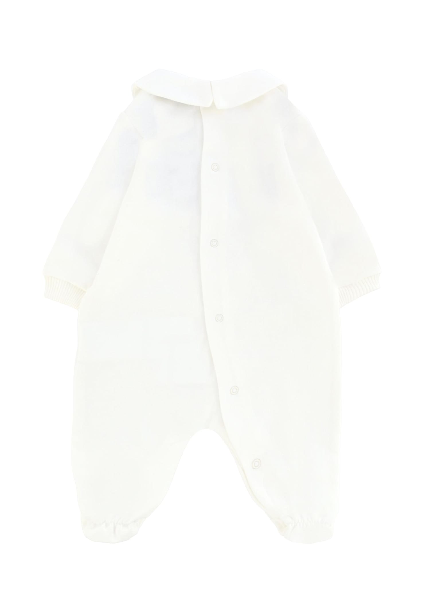 Moschino Ivory Babygrow For Baby Kids With Teddy Bear In White