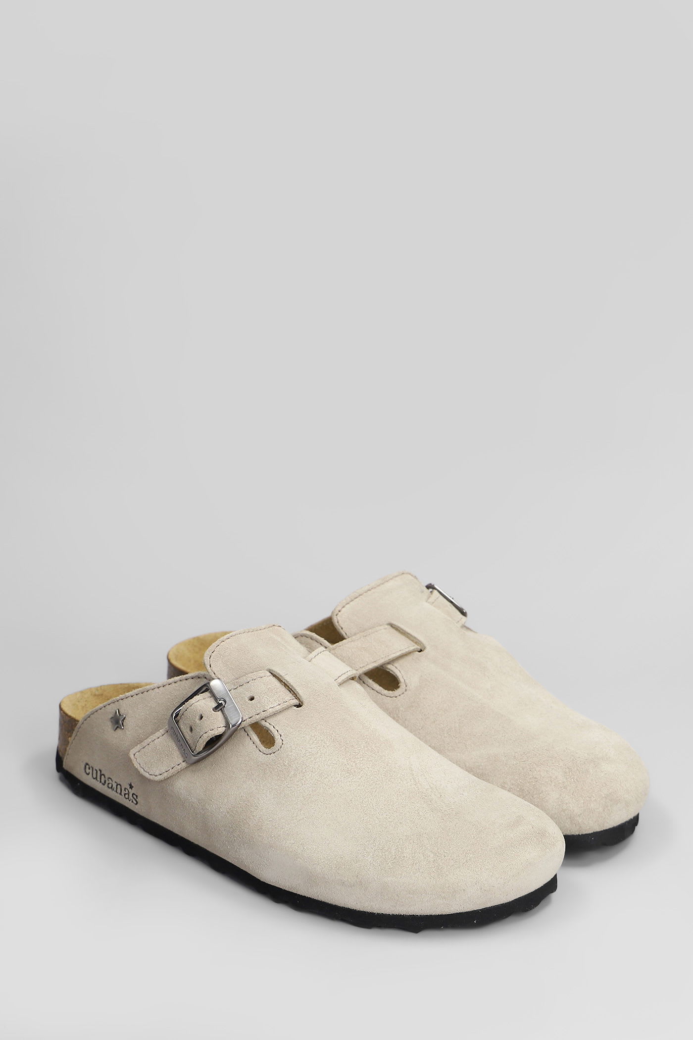 Cubanas Maria Slipper-mule In Grey Suede