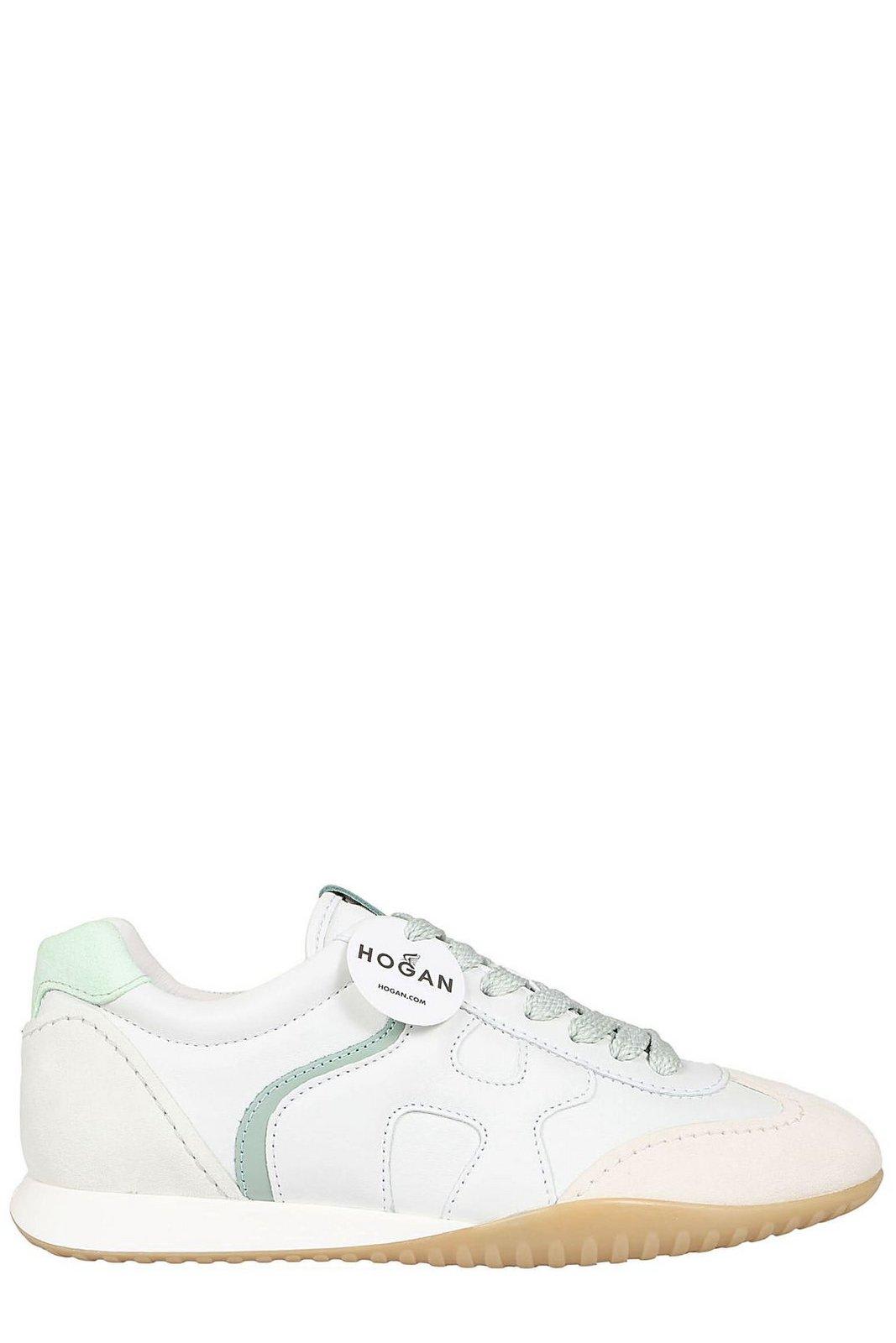 Hogan Olympia-z Leather And Suede Sneakers In Suf Bianco Azzurro