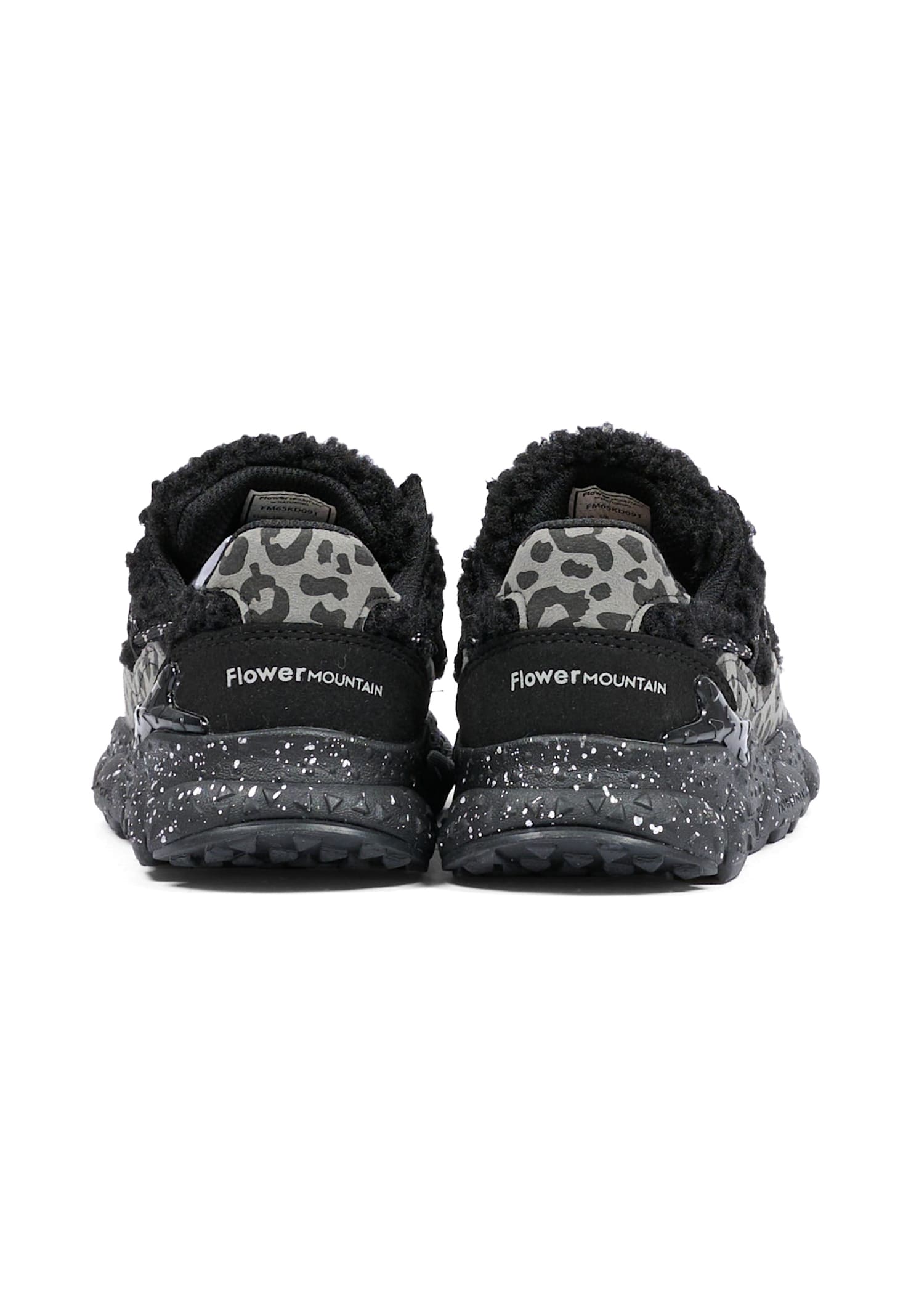 Flower Mountain Black Sneakers For Boy In Multi