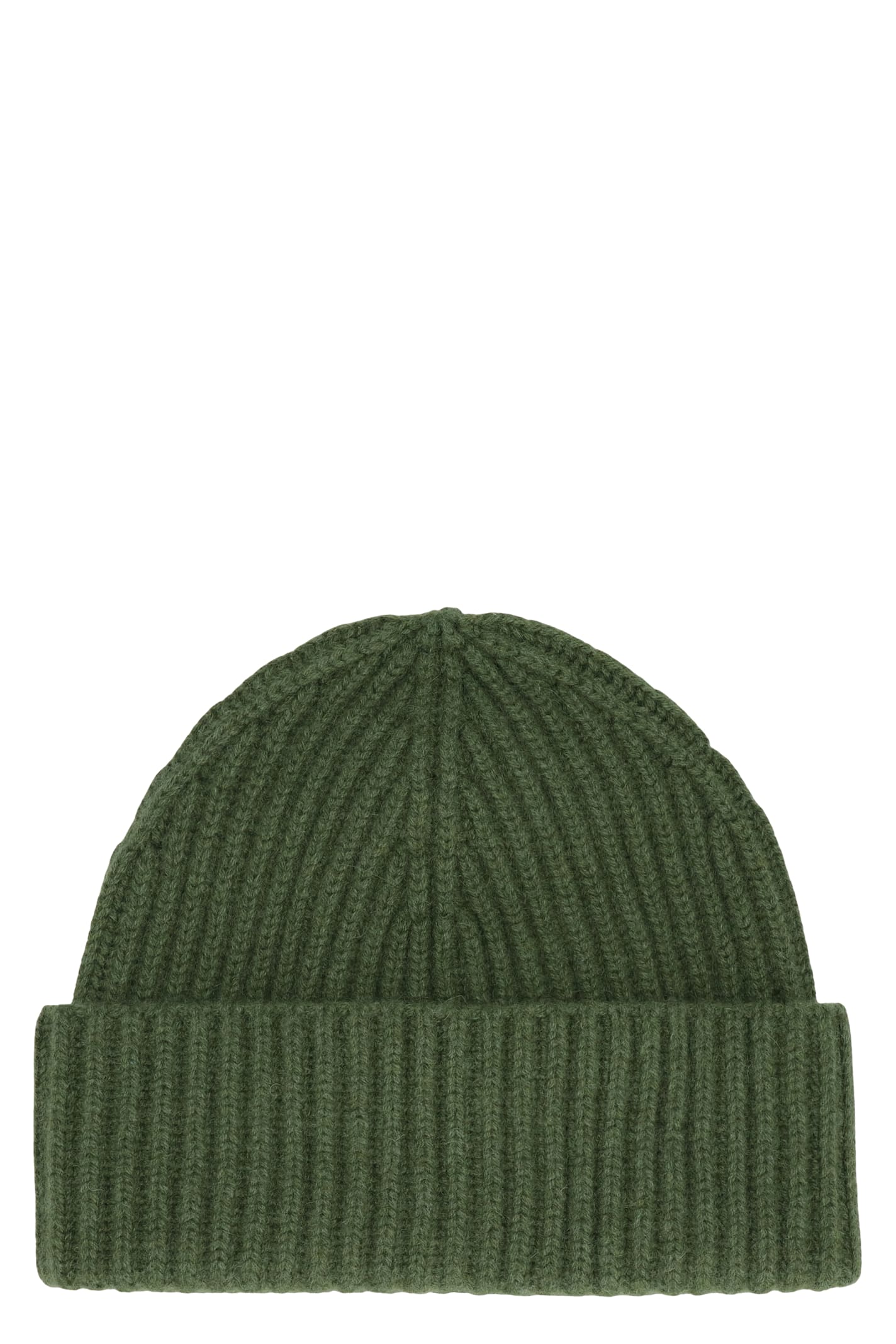 Moorer Davis Knitted Beanie In Green