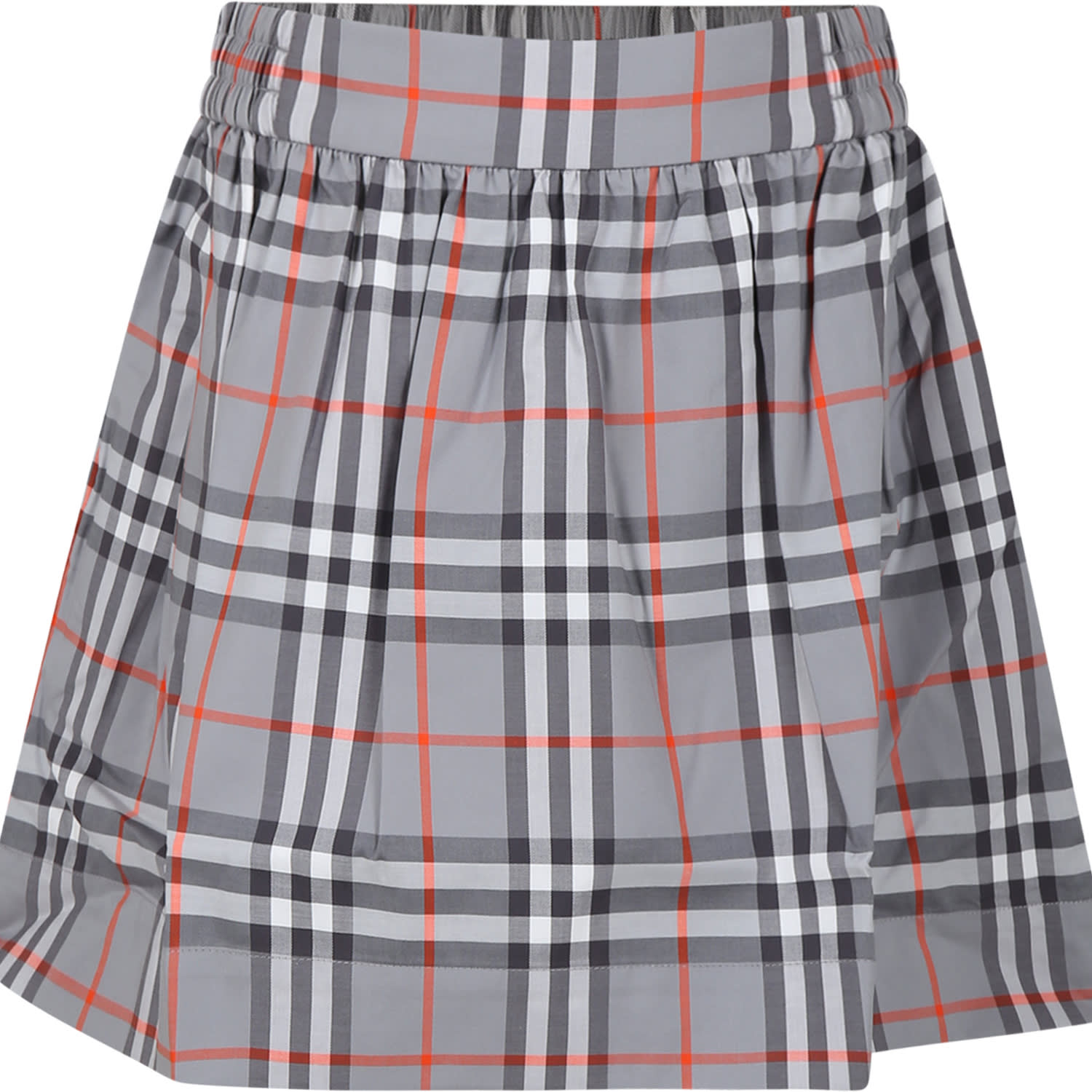 BURBERRY GRAY SKIRT FOR GIRL WITH ICONIC CHECK