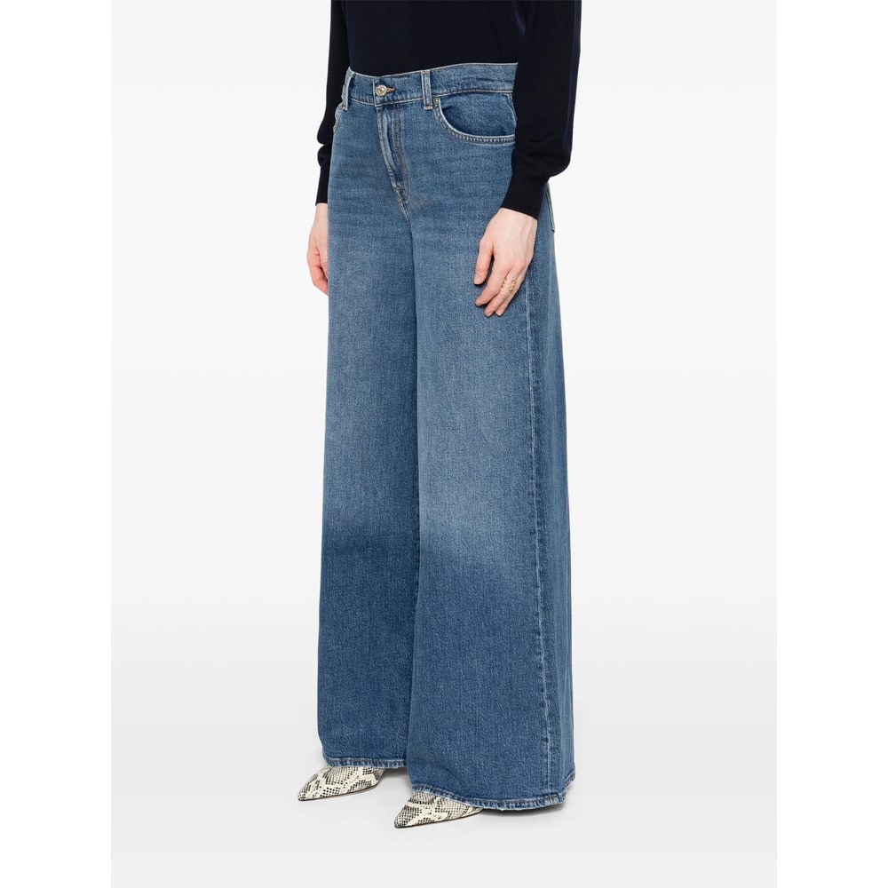 7 For All Mankind Zoey High Waist Wide Leg Jeans In Blue