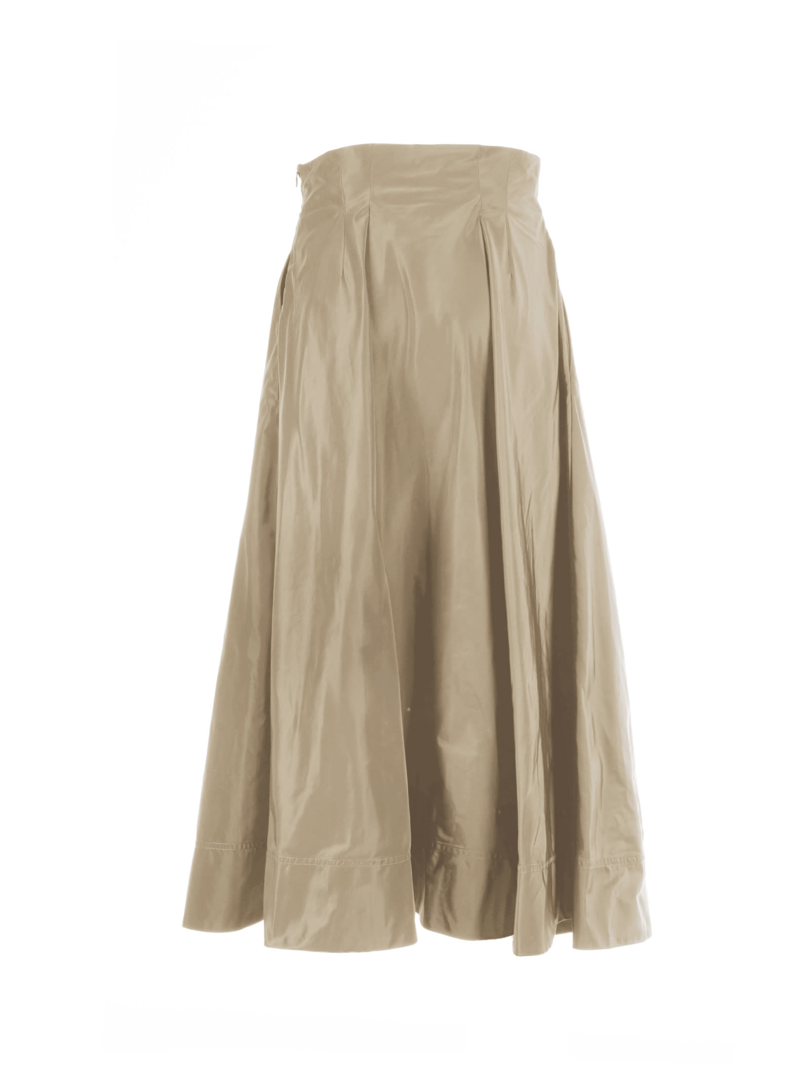 Shop Aspesi Beige Wide Skirt In Cammello