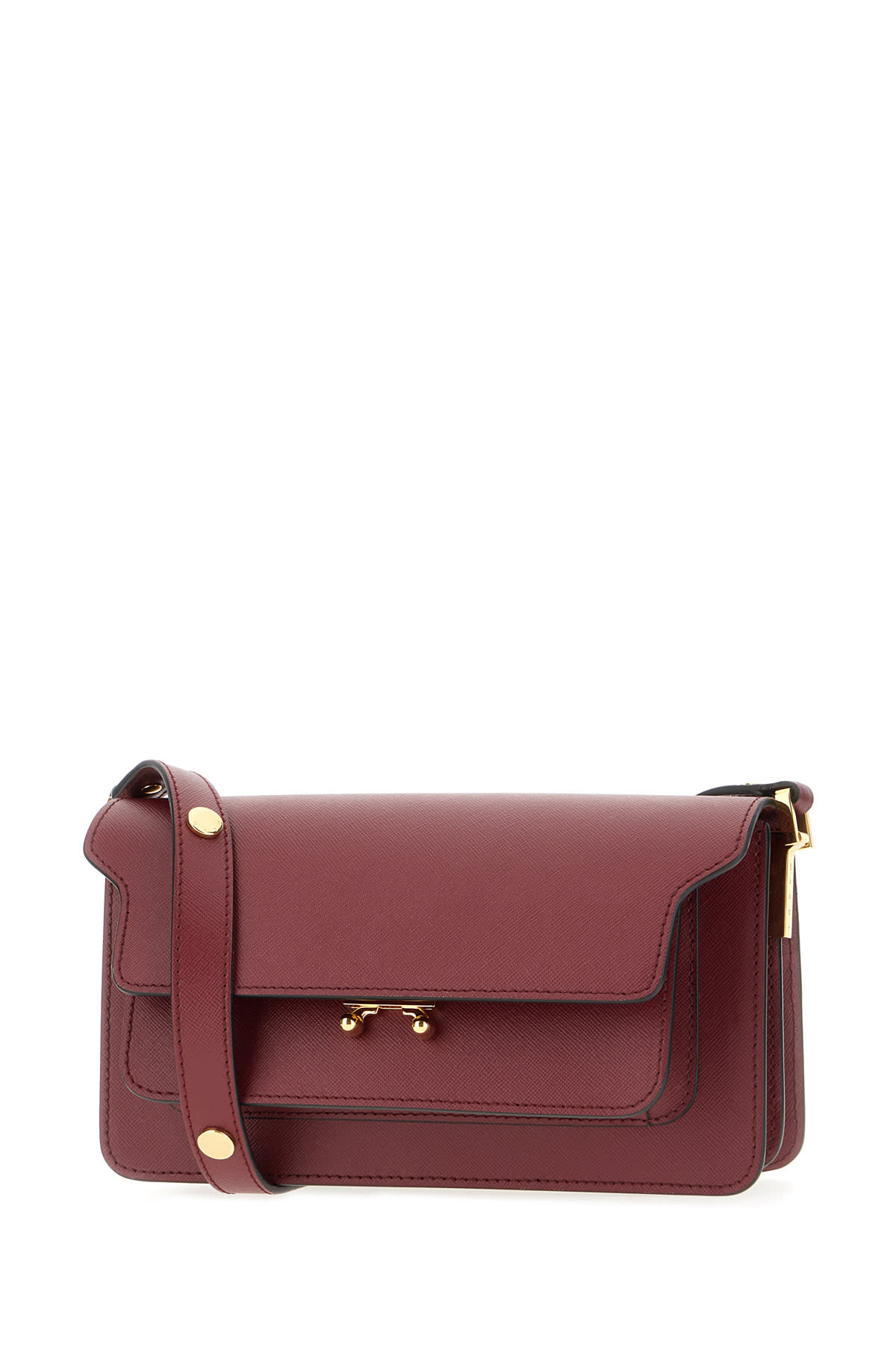 Shop Marni Grape Leather Shoulder Bag In Zr82n