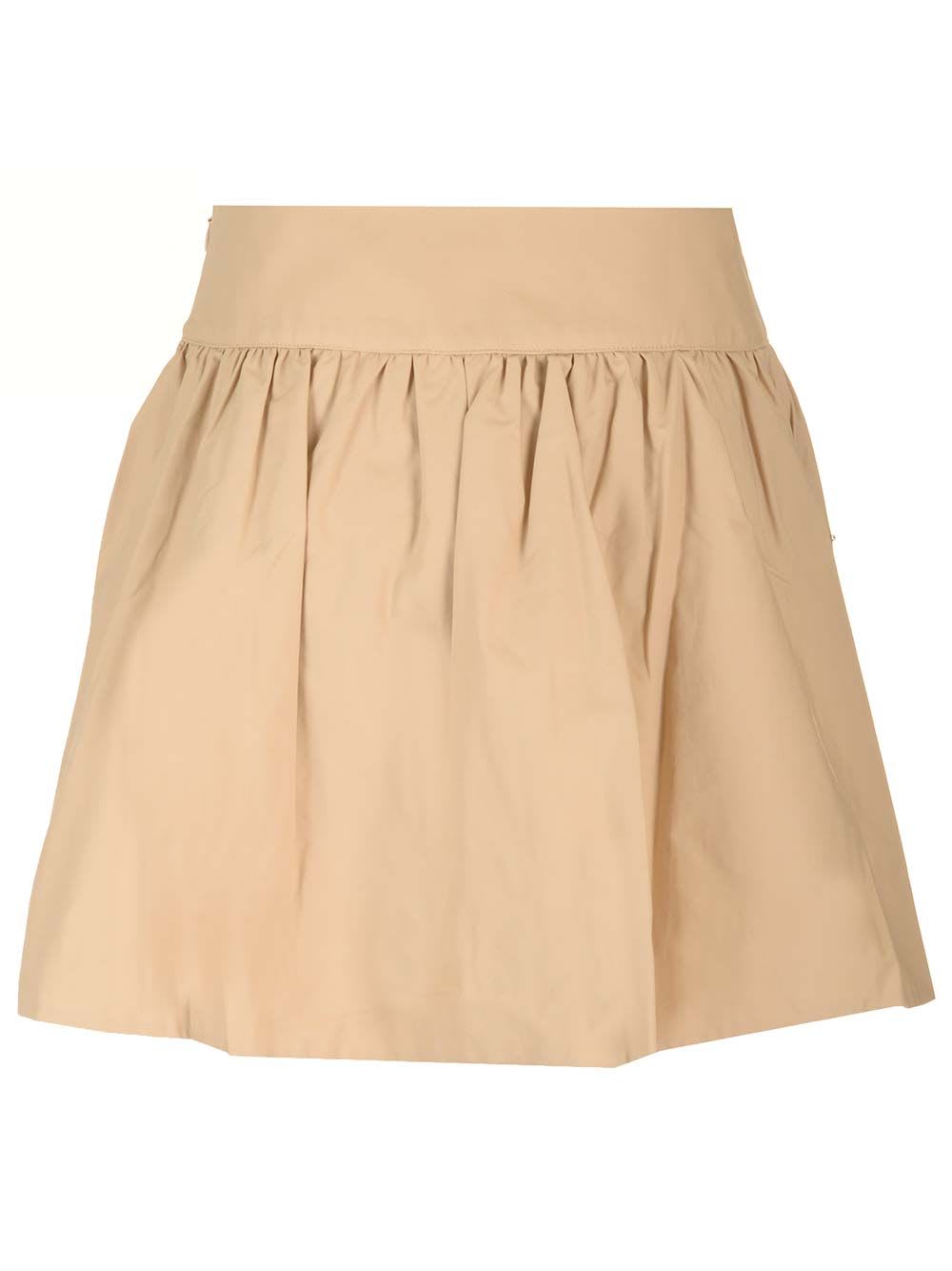 Shop Self-portrait Embellished Mini Skirt In Beige