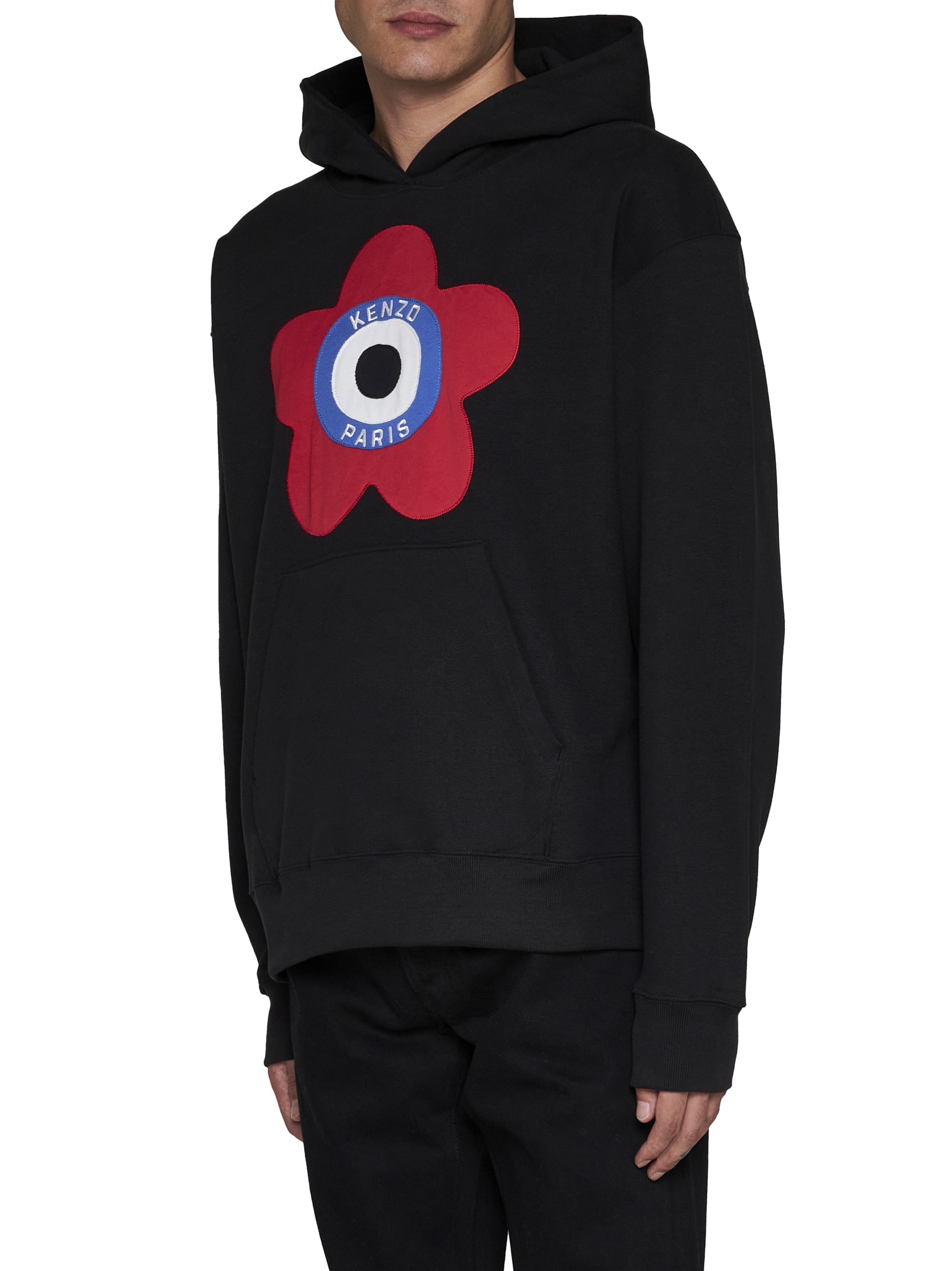 Kenzo Oversized Black Sweatshirt With Target Print In Black