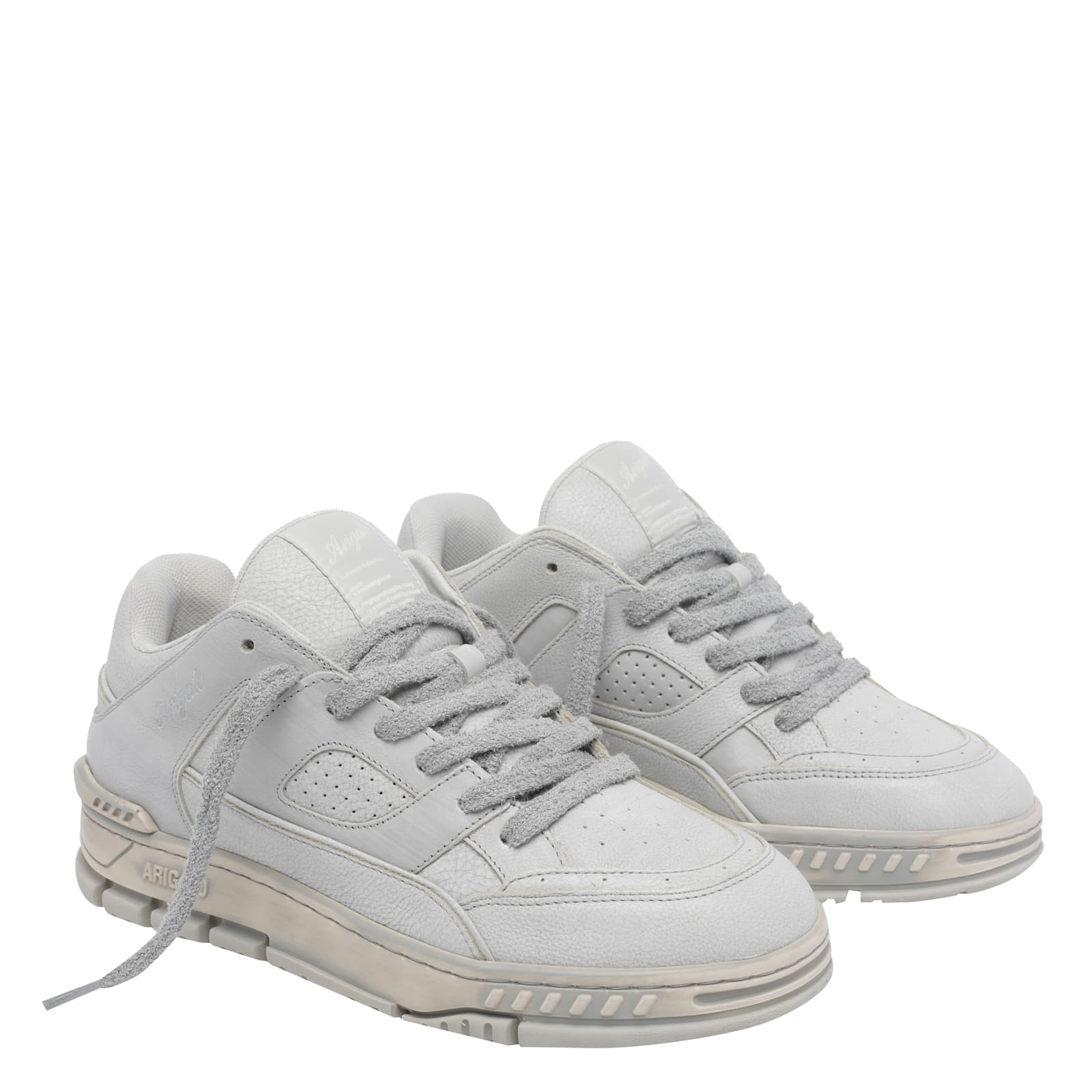 Axel Arigato Area Lo Perforated Leather Sneakers In Gray