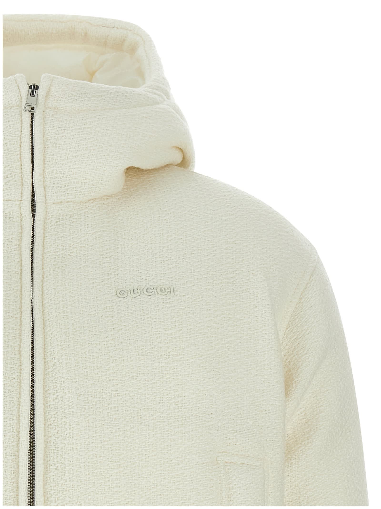 Gucci Bouclé Wool Jacket In Neutral