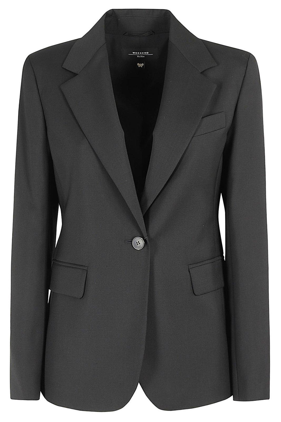 Shop Weekend Max Mara Lamine Single-breasted Jacket In Black