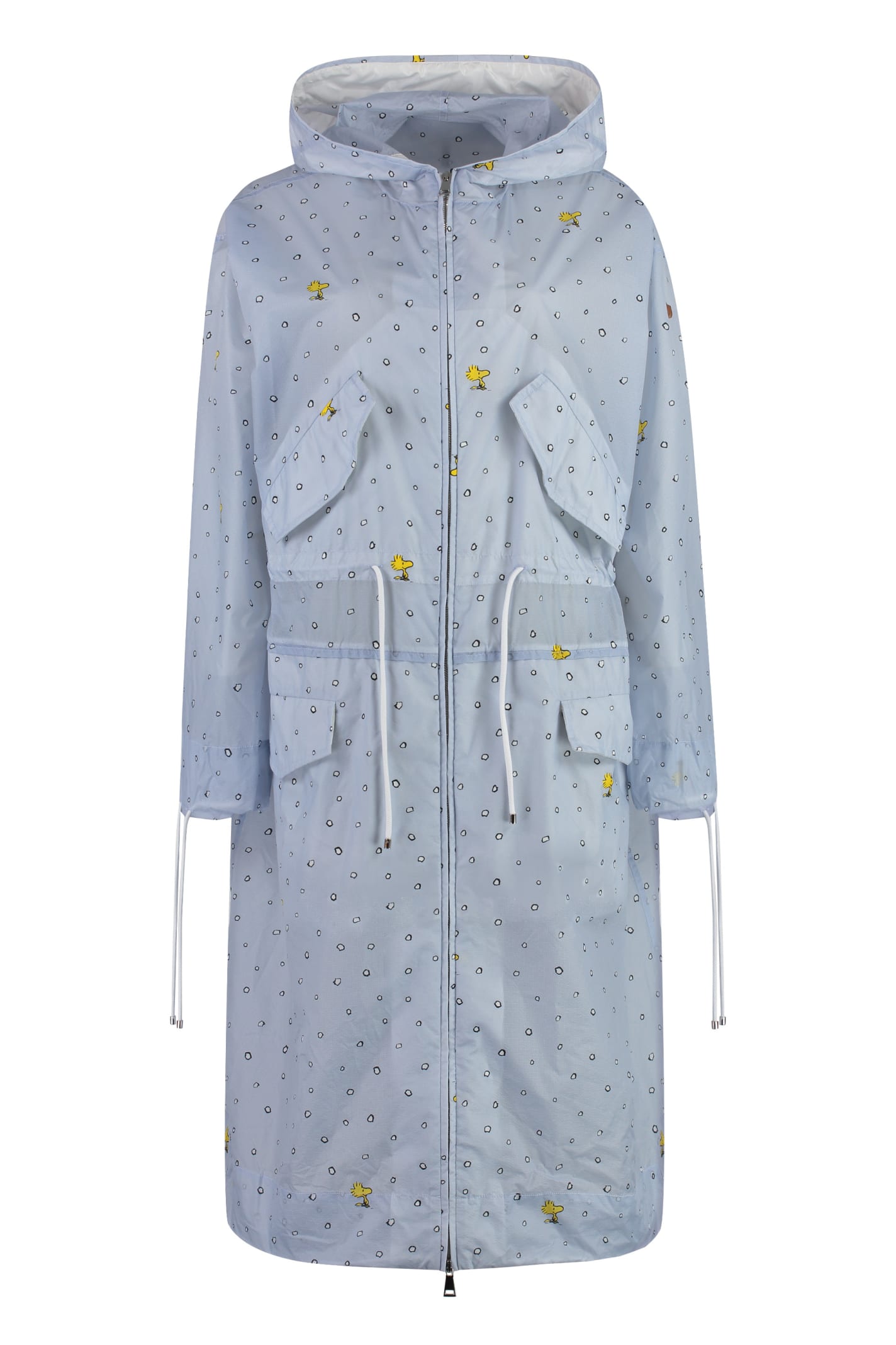 Shop Moncler X Peanuts - Erne Hooded Raincoat In Light Blue