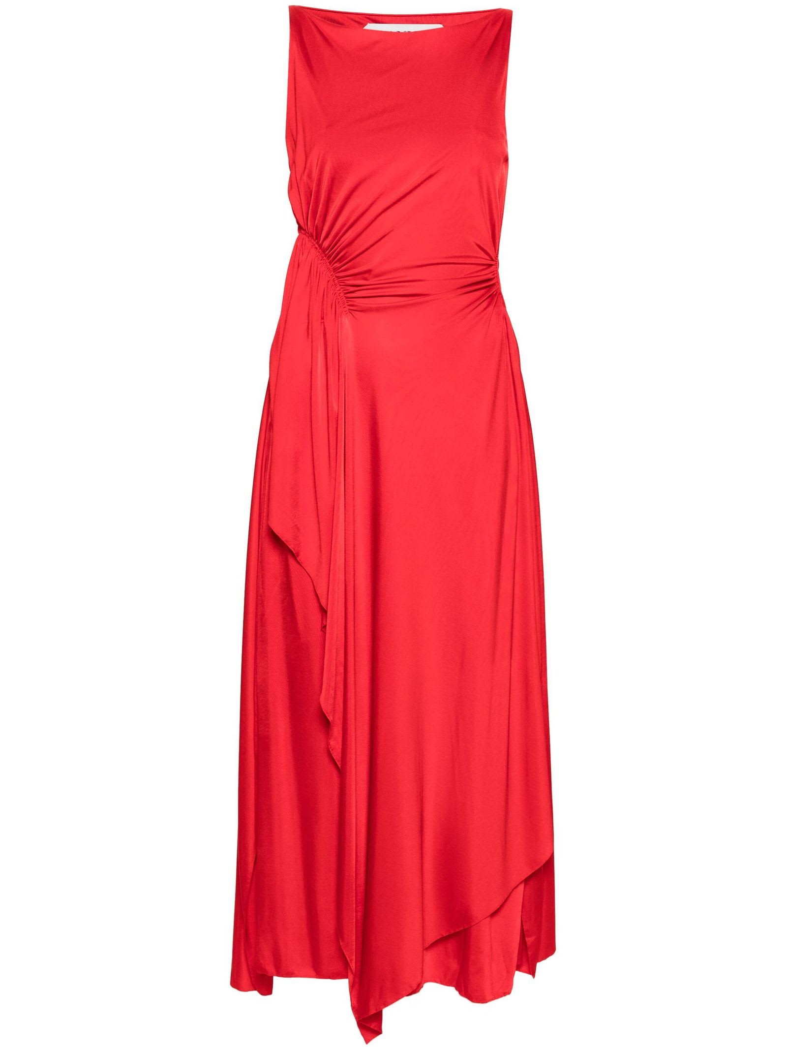 Shop Lanvin Red Stretch-design Dress