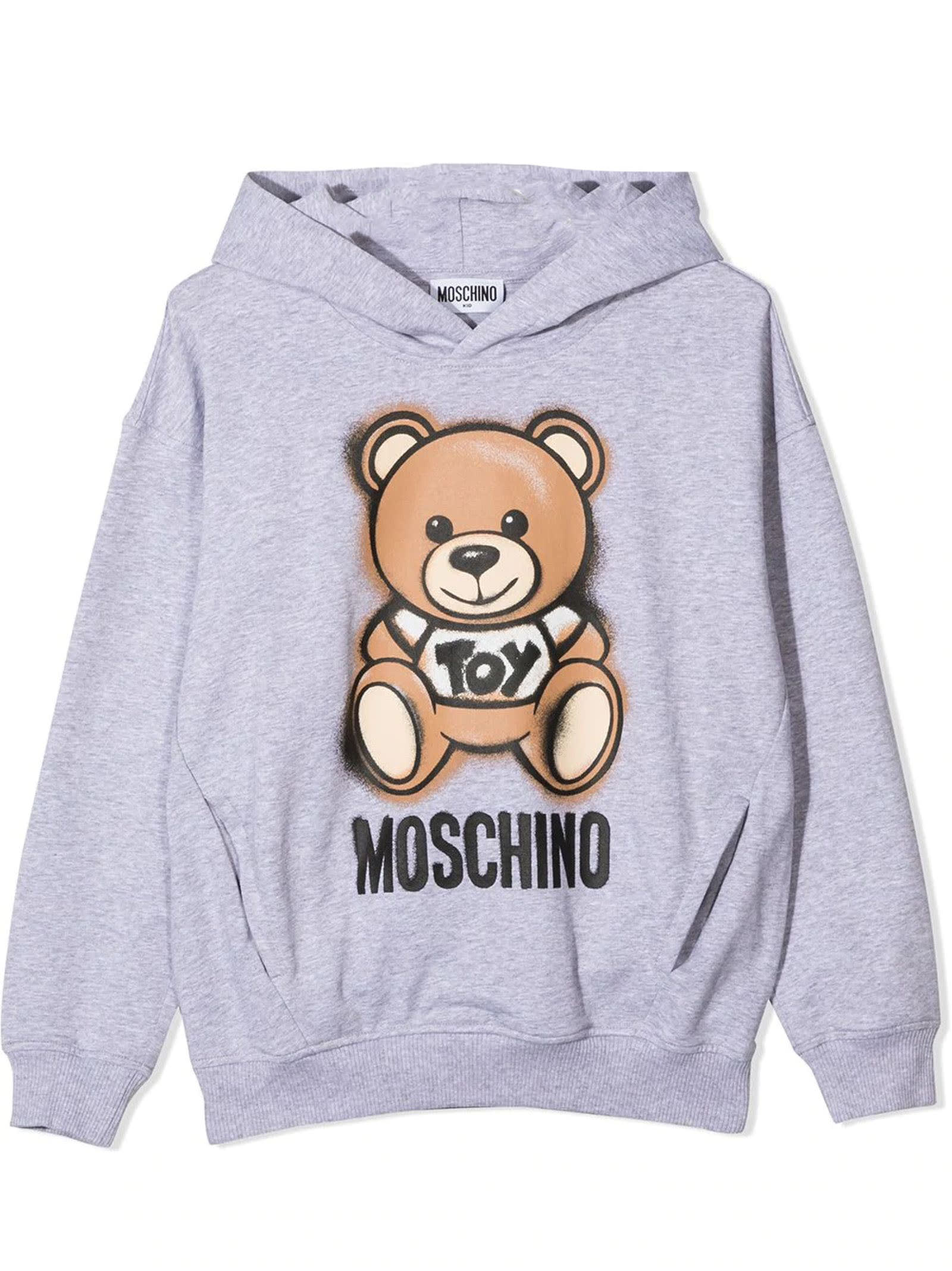Moschino grey stretch cotton hoodie