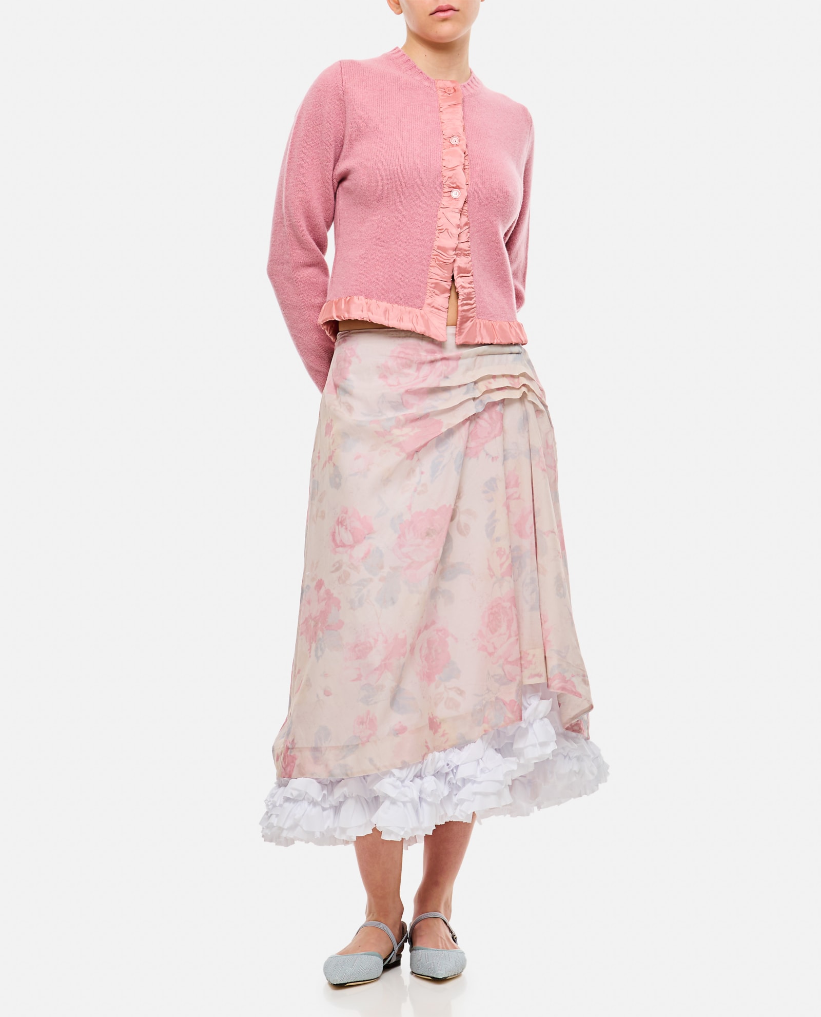 Shop Molly Goddard Anya Wool Cardigan In Pink